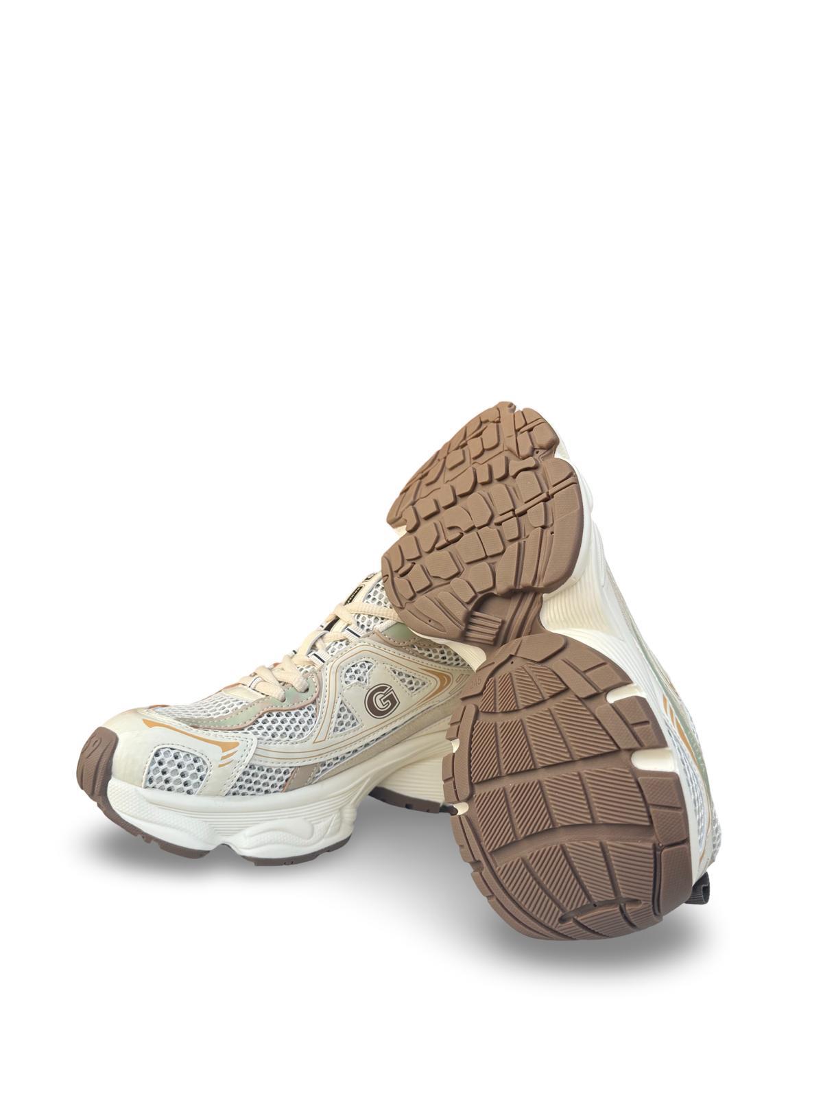 Yalınayak 25y353 Kadın Sneaker Aır Taban Taş Detaylı Bej