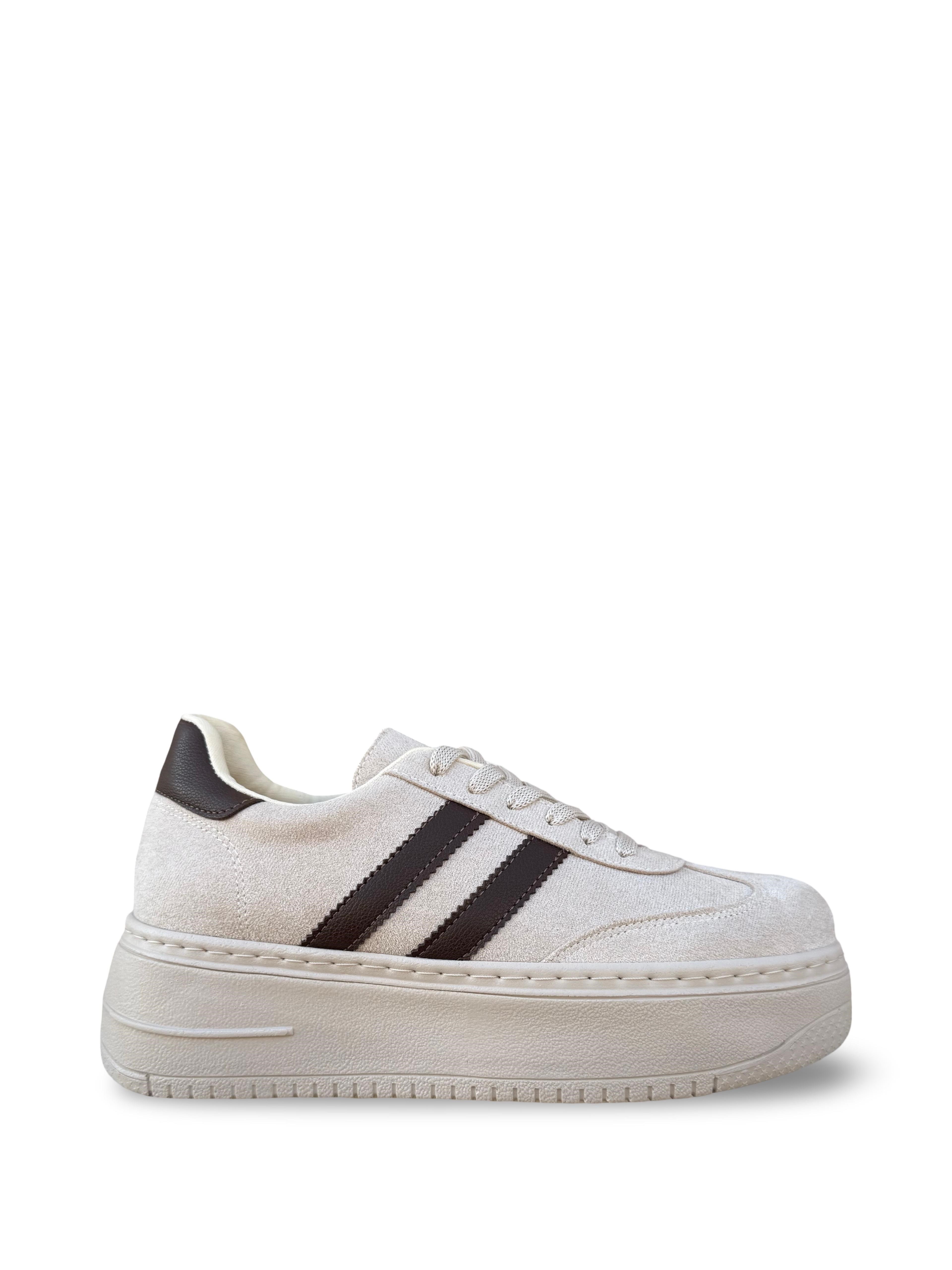 Yalınayak Bdr2026 Dolgu Taban Kadın Sneaker Bej Süet