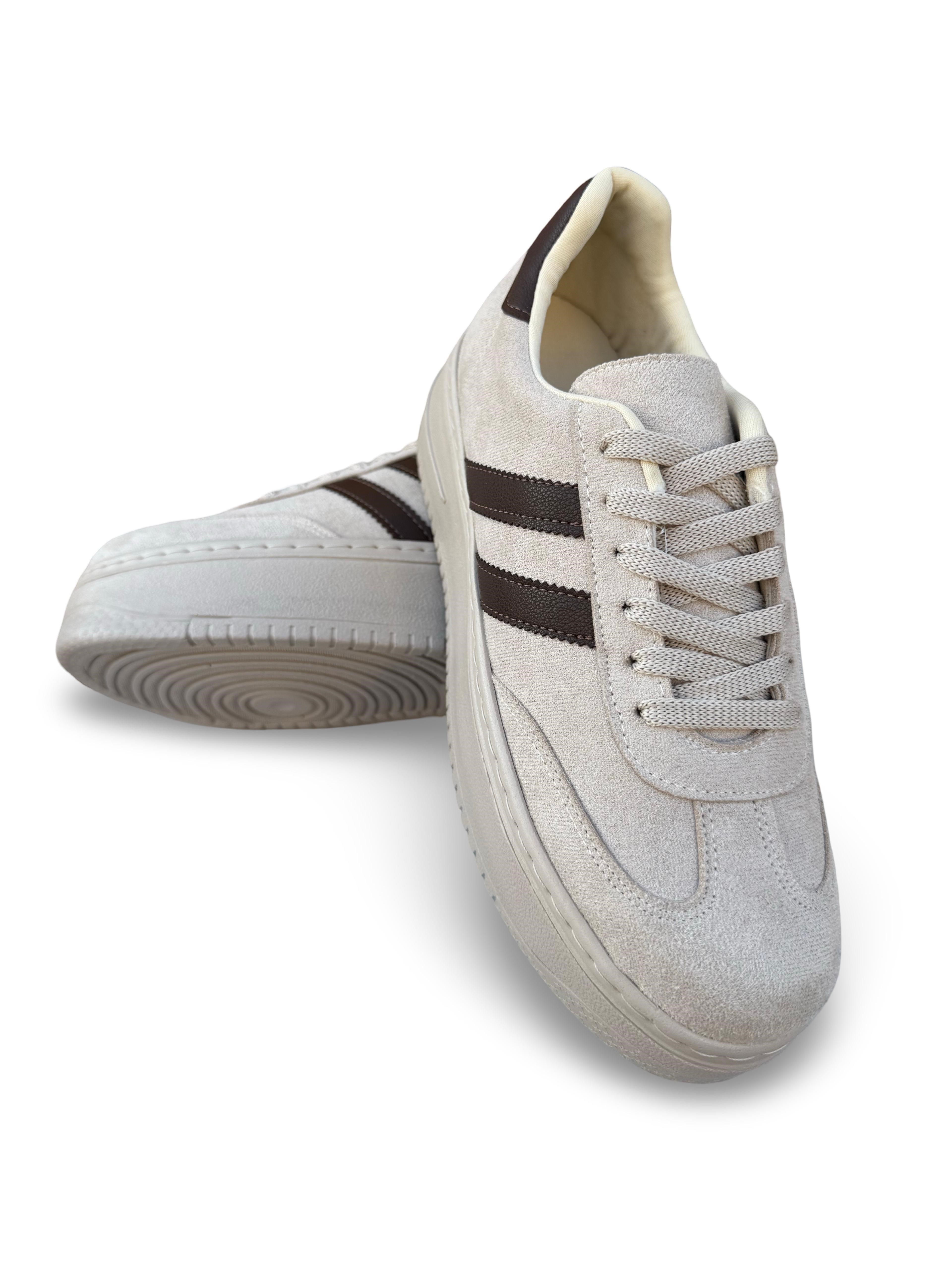 Yalınayak Bdr2026 Dolgu Taban Kadın Sneaker Bej Süet