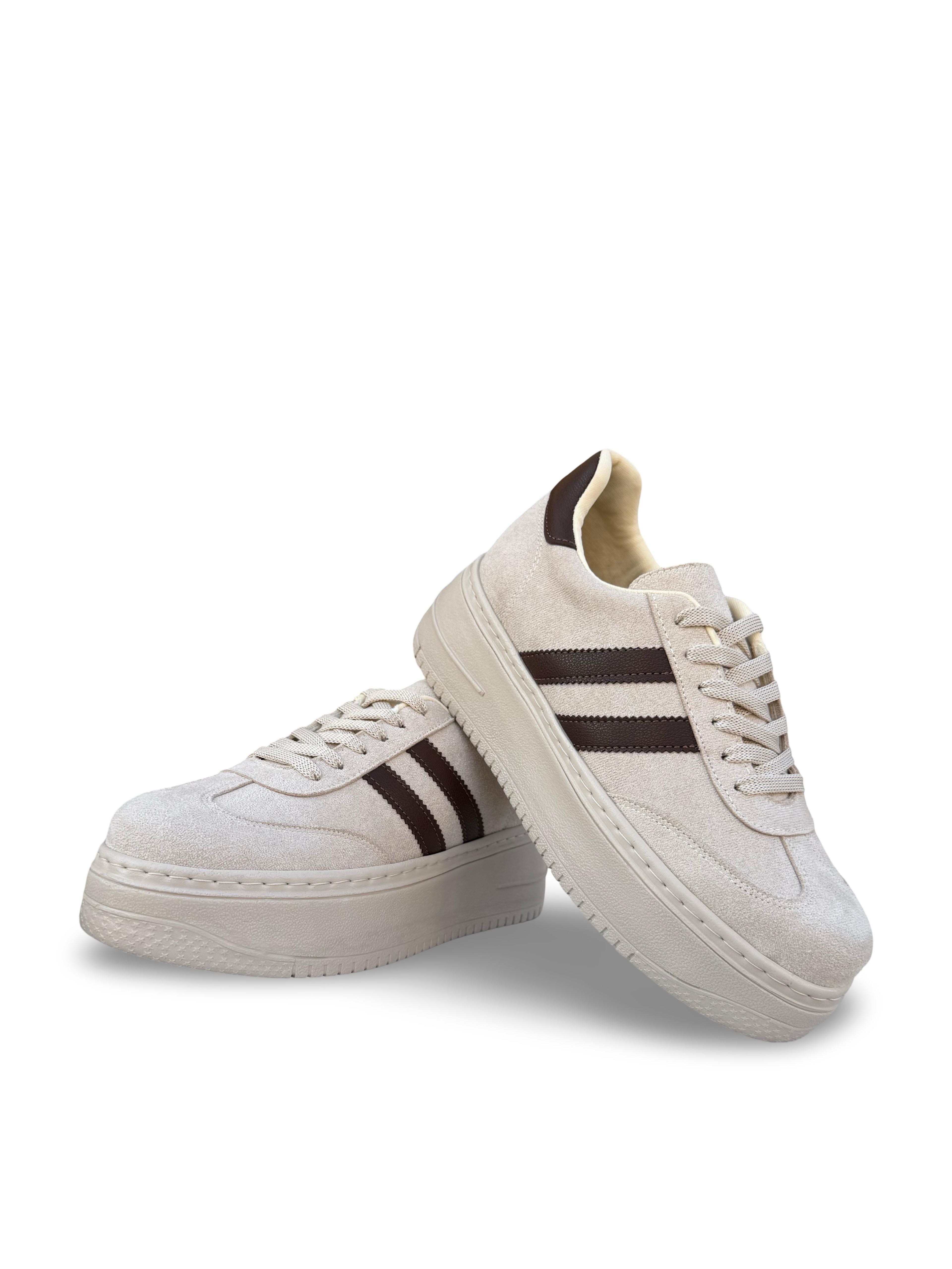 Yalınayak Bdr2026 Dolgu Taban Kadın Sneaker Bej Süet