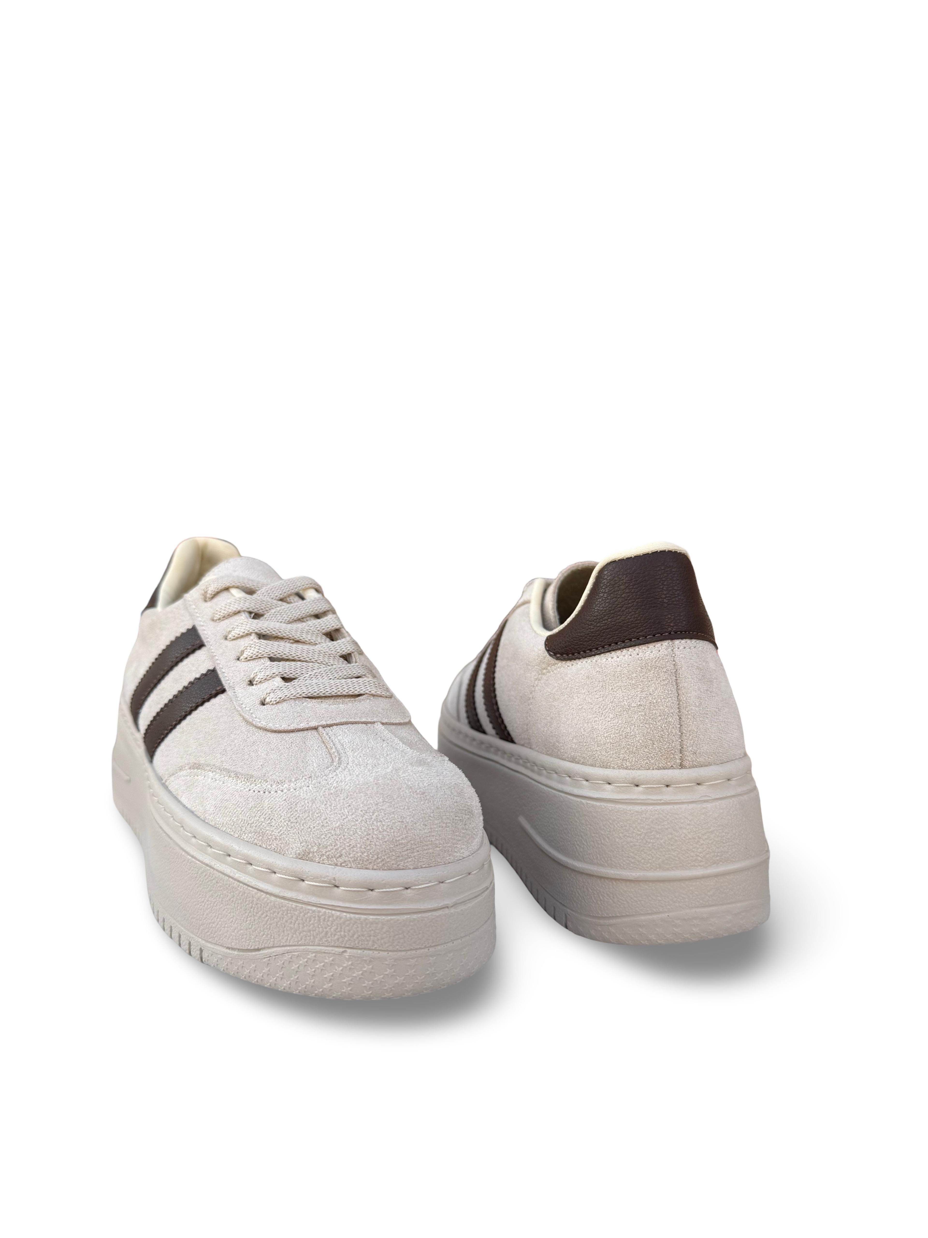 Yalınayak Bdr2026 Dolgu Taban Kadın Sneaker Bej Süet