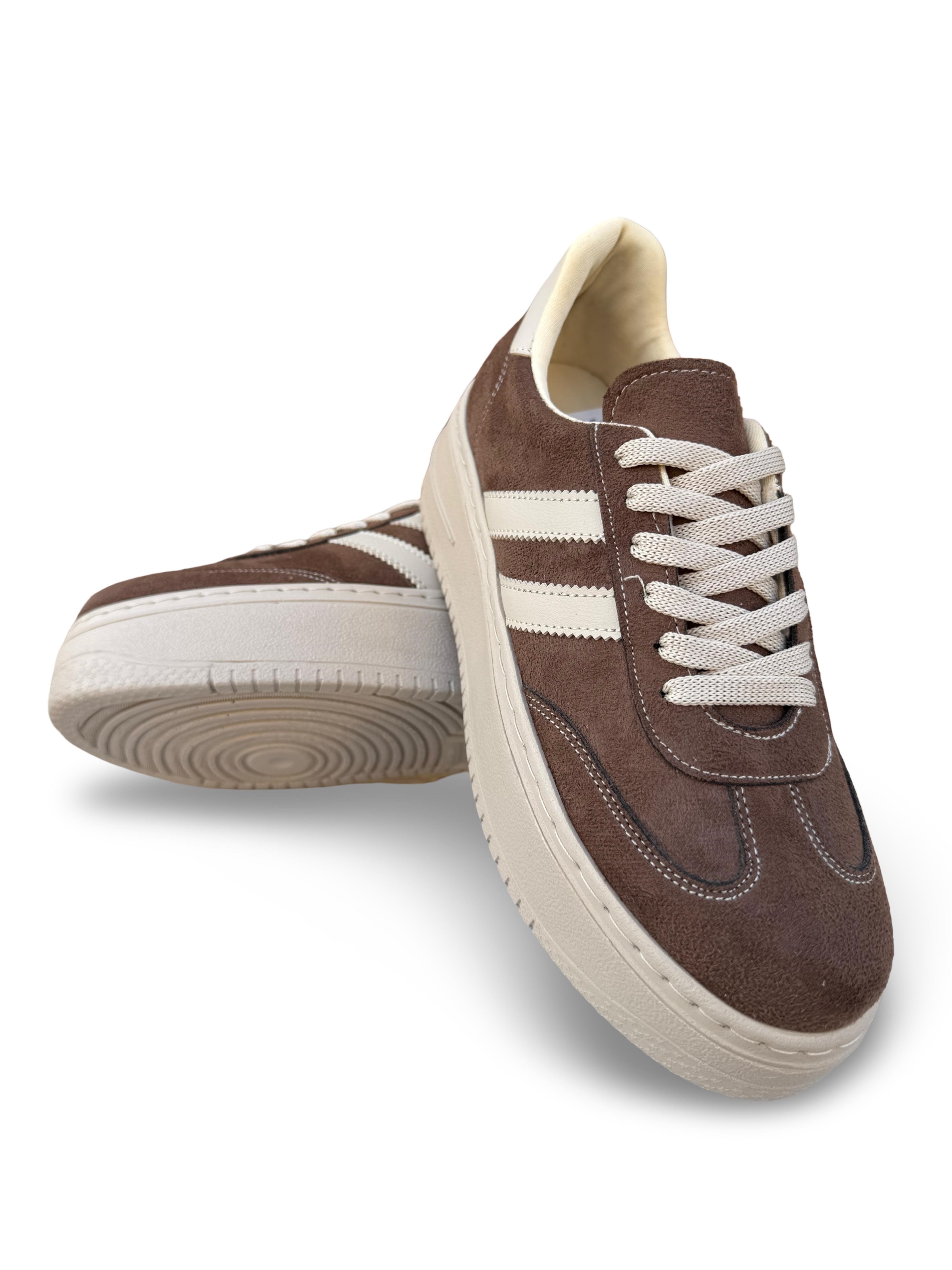 Yalınayak Bdr2026 Dolgu Taban Kadın Sneaker Kahve Süet