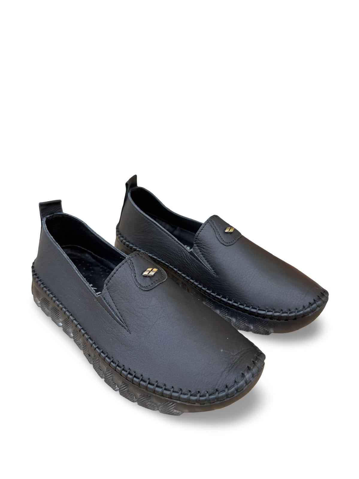 Yalınayak Bdr223 Hakiki Deri Comfort Taban Kadın Casual Ayakkabı Siyah