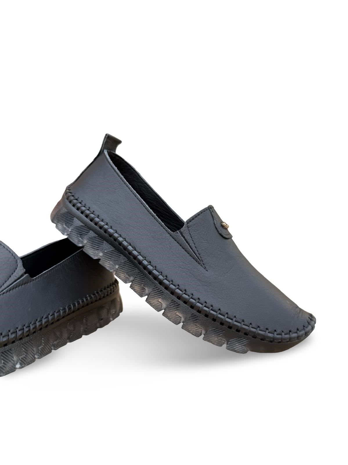 Yalınayak Bdr223 Hakiki Deri Comfort Taban Kadın Casual Ayakkabı Siyah