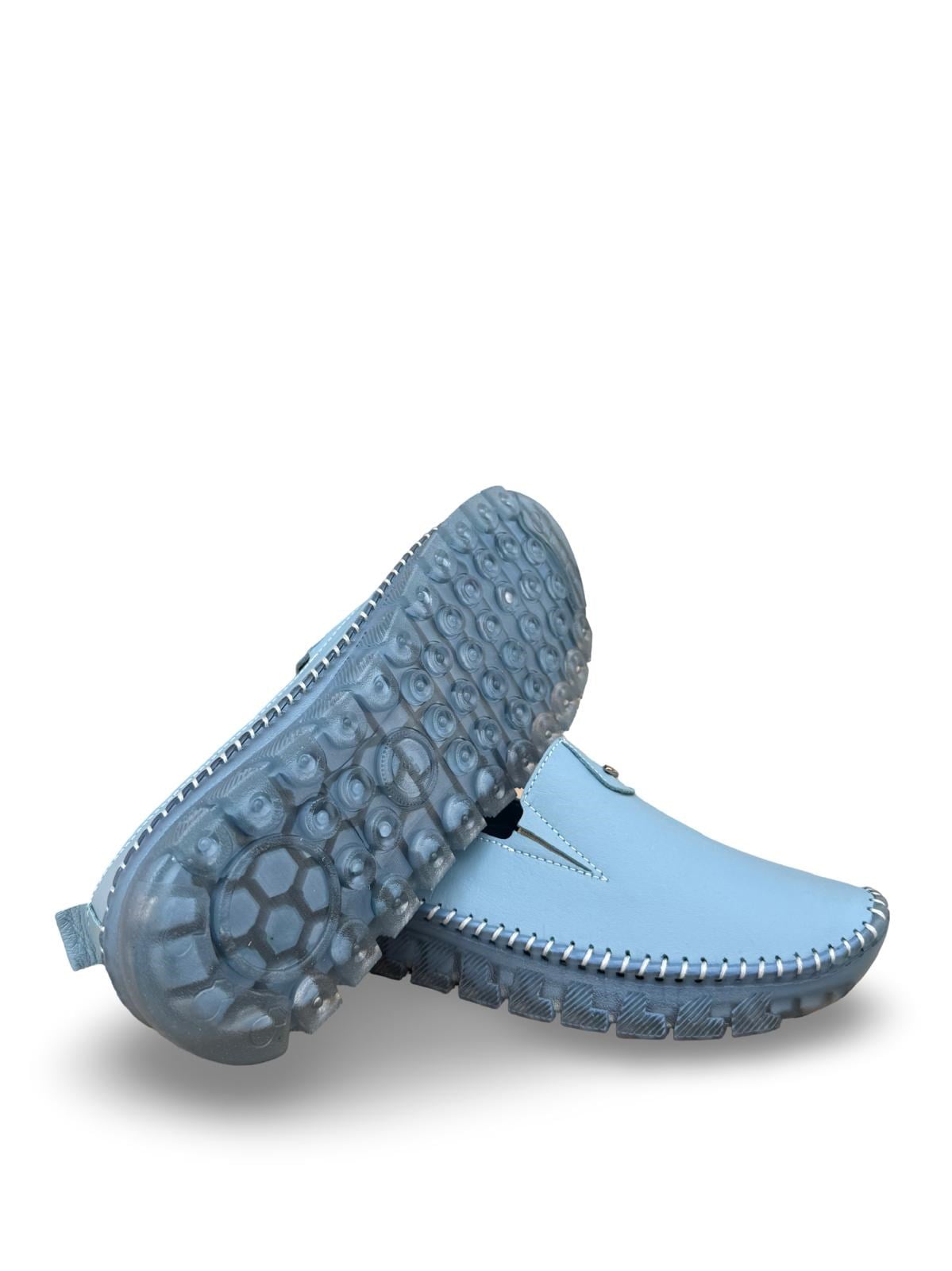 Yalınayak Bdr223 Hakiki Deri Comfort Taban Kadın Casual Ayakkabı Mavi
