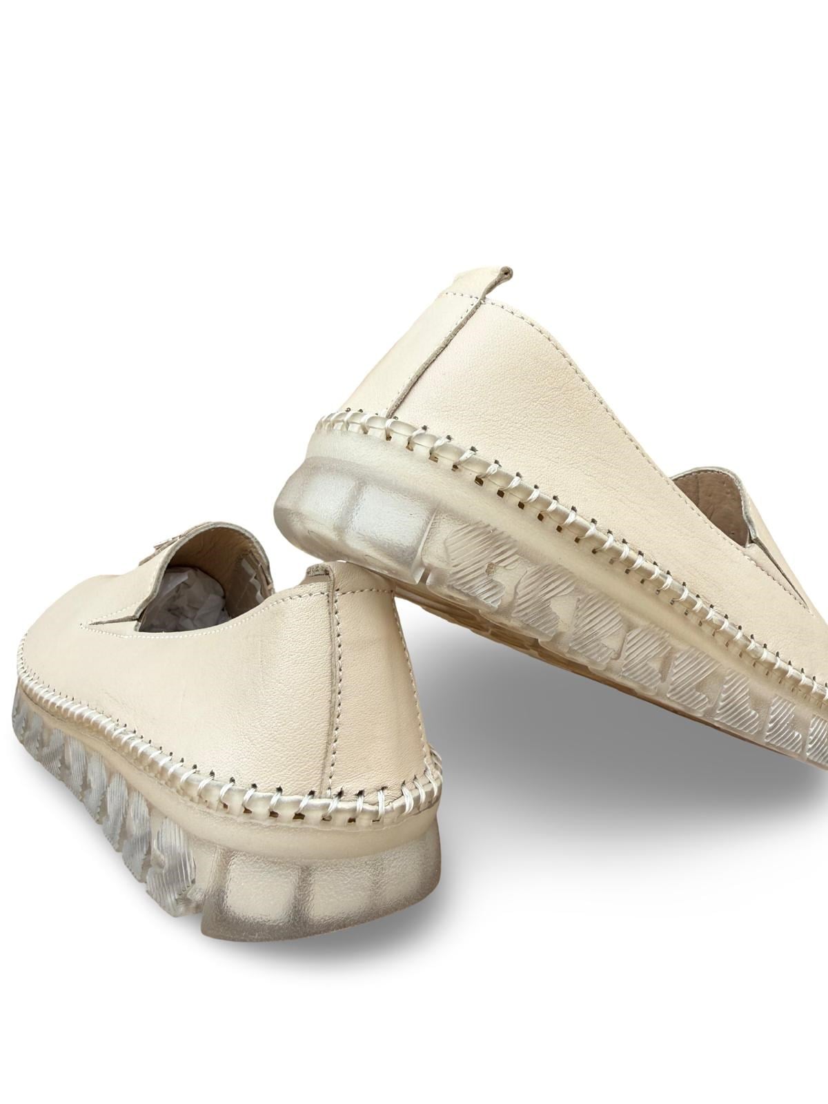 Yalınayak Bdr223 Hakiki Deri Comfort Taban Kadın Casual Ayakkabı Bej