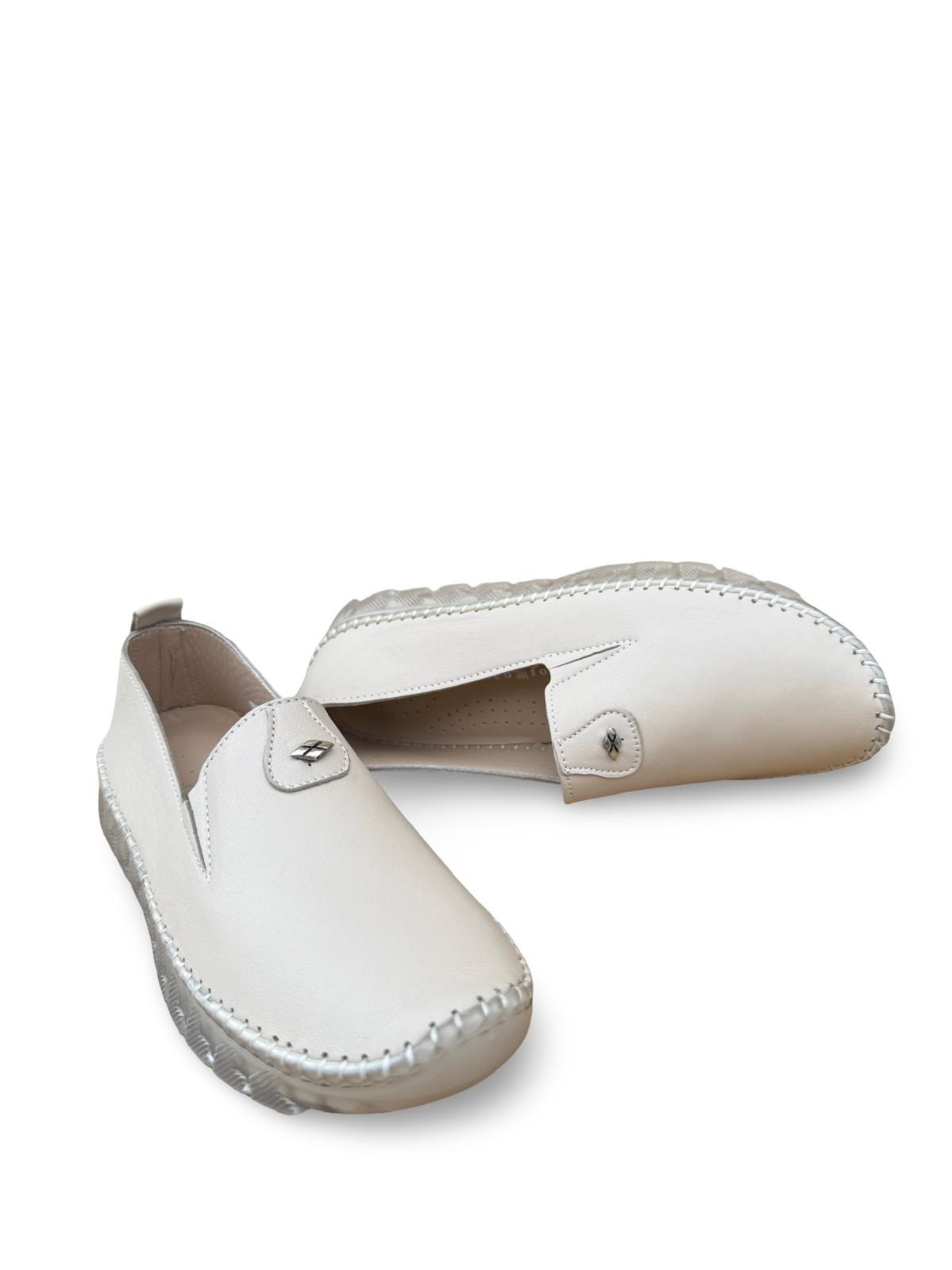 Yalınayak Bdr223 Hakiki Deri Comfort Taban Kadın Casual Ayakkabı Bej