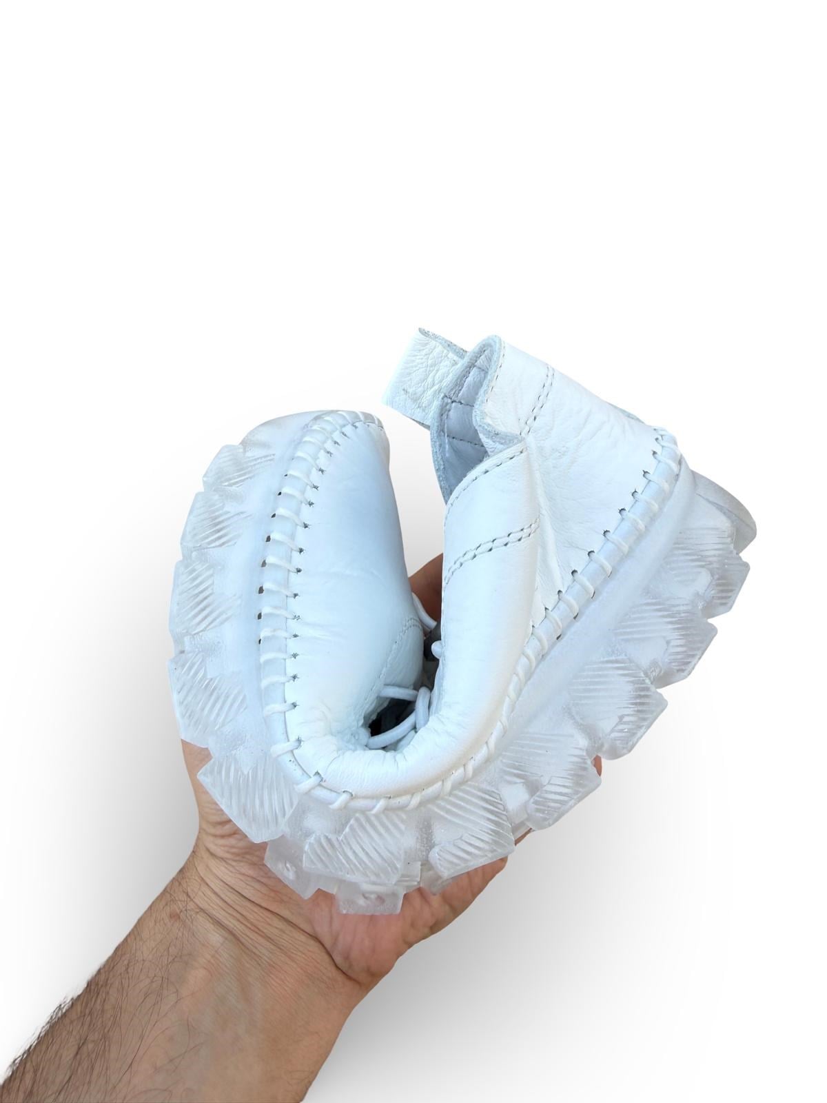Yalınayak Bdr224 Hakiki Deri Comfort Taban Kadın Casual Ayakkabı Beyaz