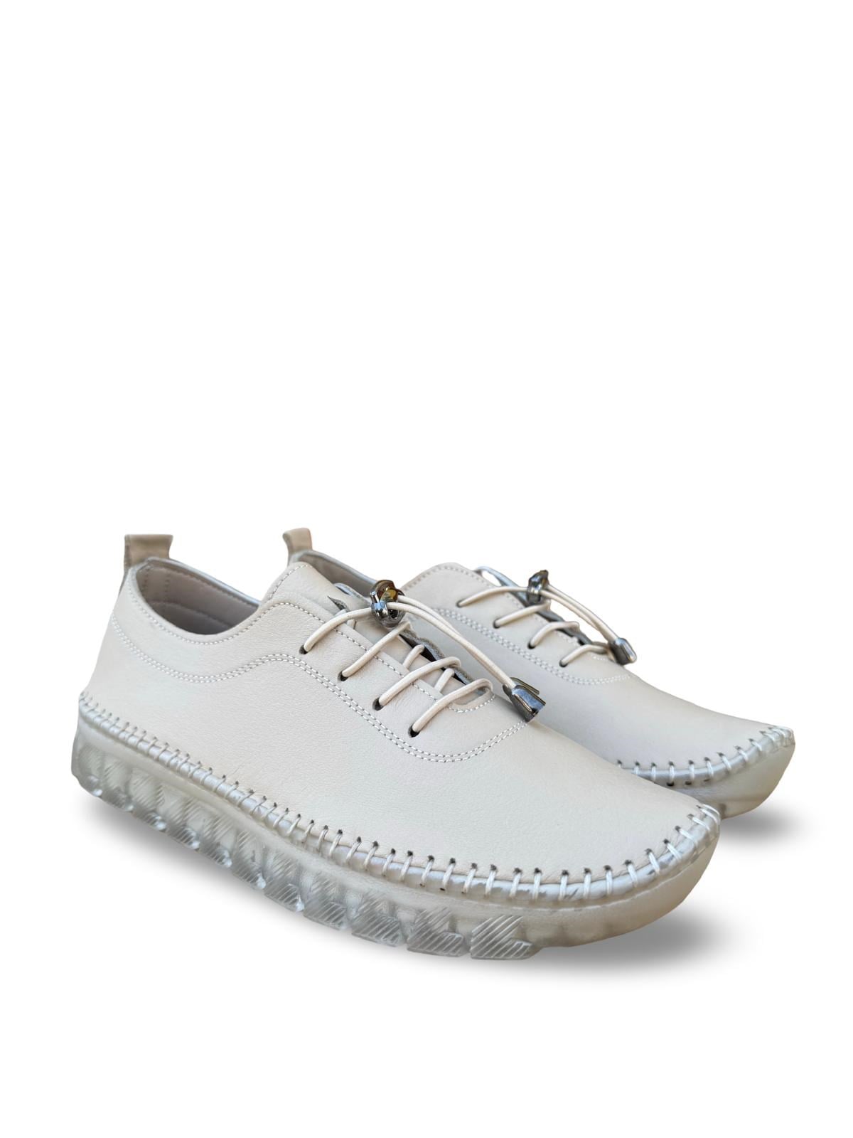 Yalınayak Bdr224 Hakiki Deri Comfort Taban Kadın Casual Ayakkabı Bej