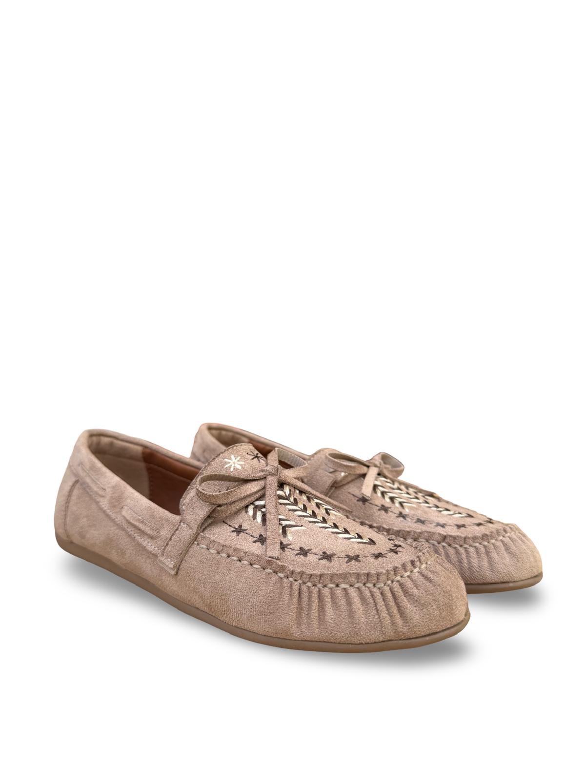 Yalınayak Bdr850 Kadın Loafer Günlük Ayakkabı Bej Süet
