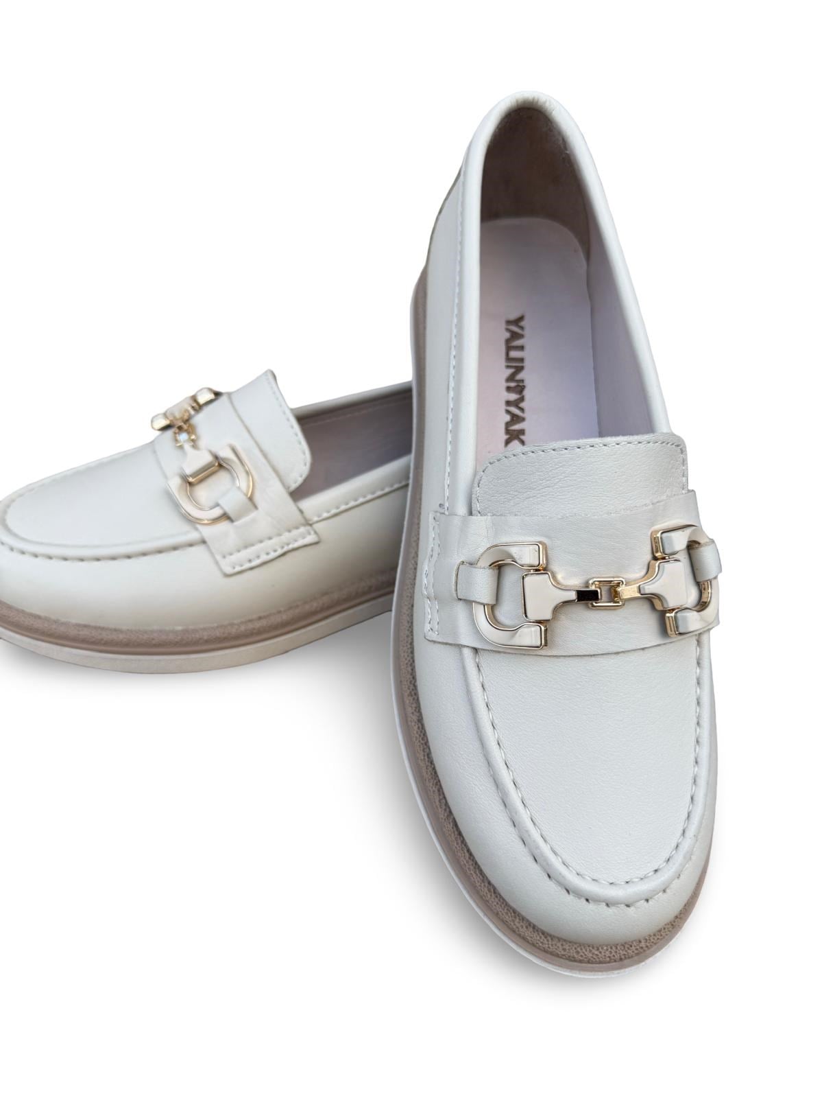 Yalınayak Blbl1556 Hakiki Deri Kadın Loafer & Babet Bej