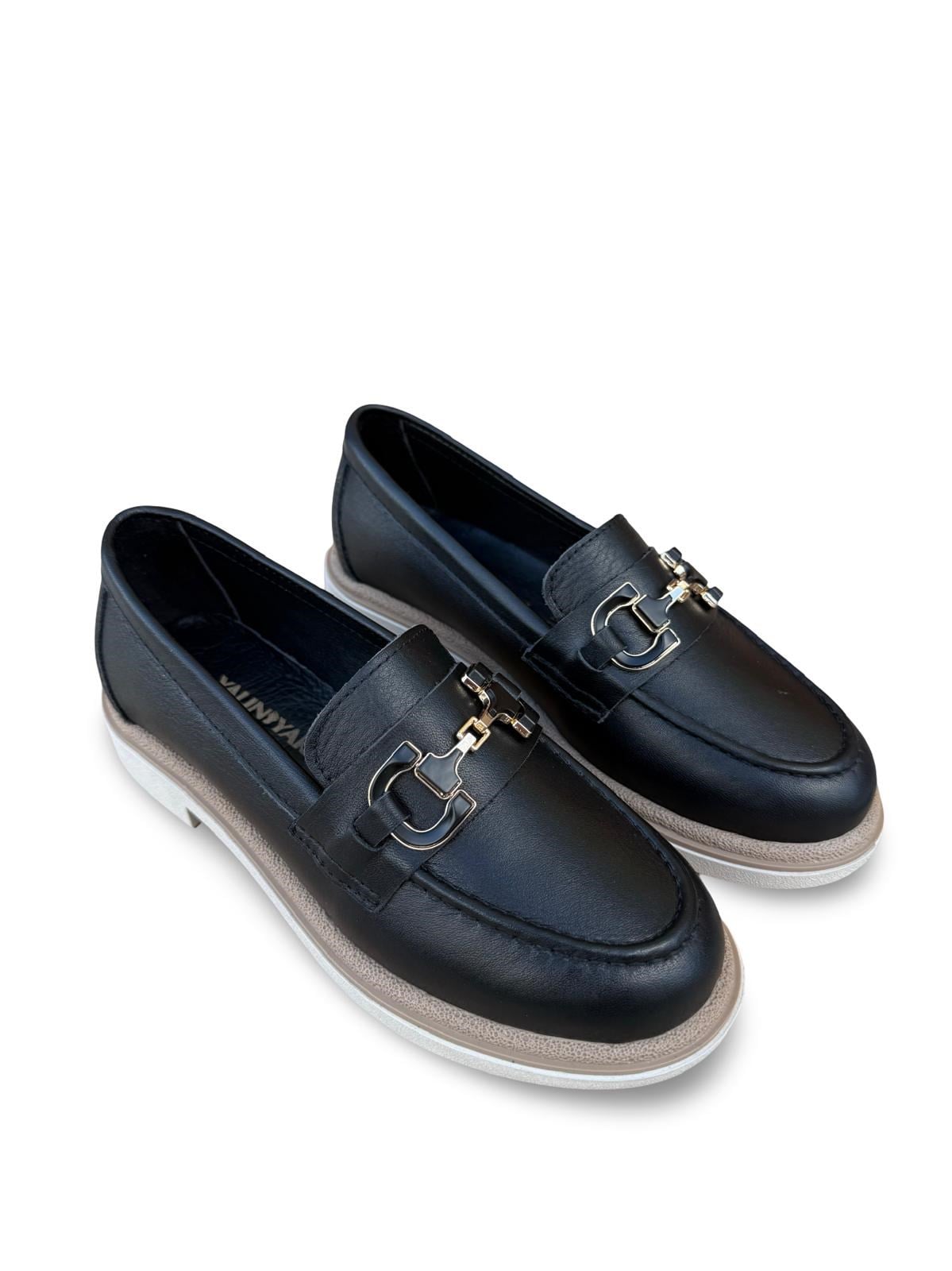 Yalınayak Blbl1556 Hakiki Deri Kadın Loafer & Babet Siyah