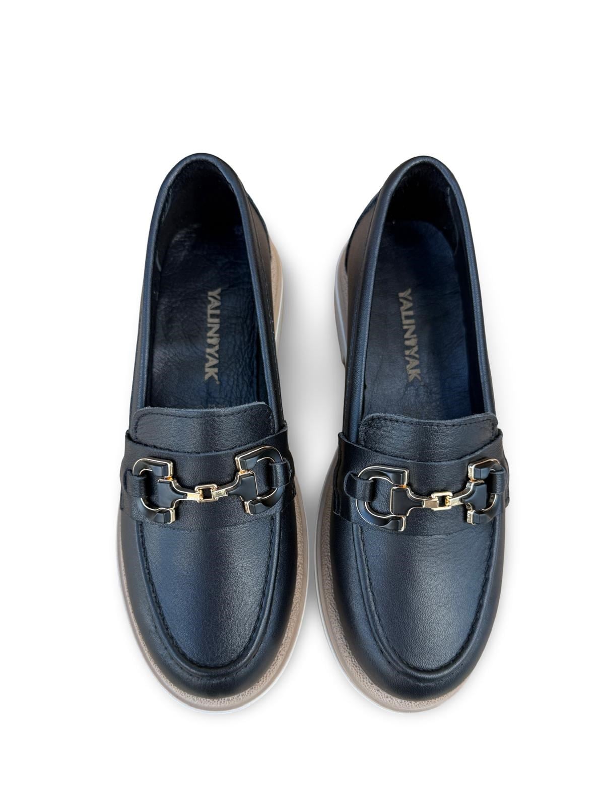 Yalınayak Blbl1556 Hakiki Deri Kadın Loafer & Babet Siyah