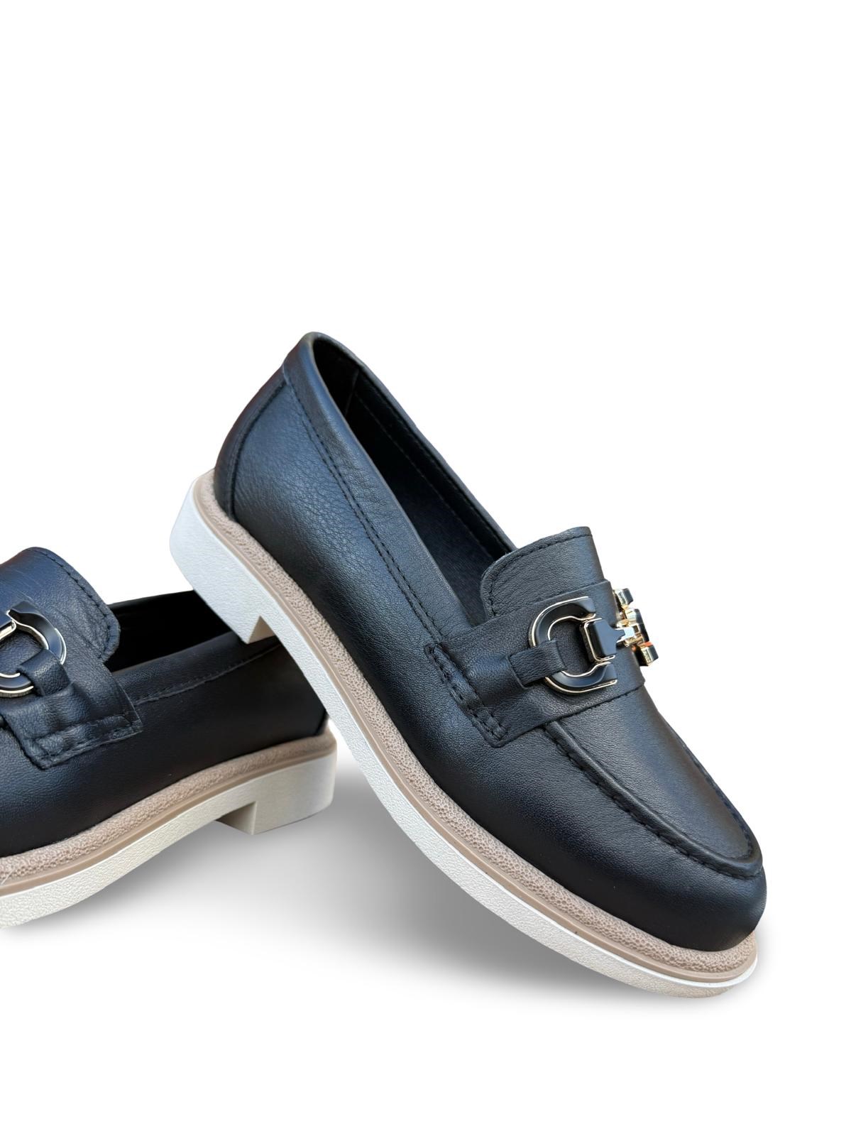 Yalınayak Blbl1556 Hakiki Deri Kadın Loafer & Babet Siyah
