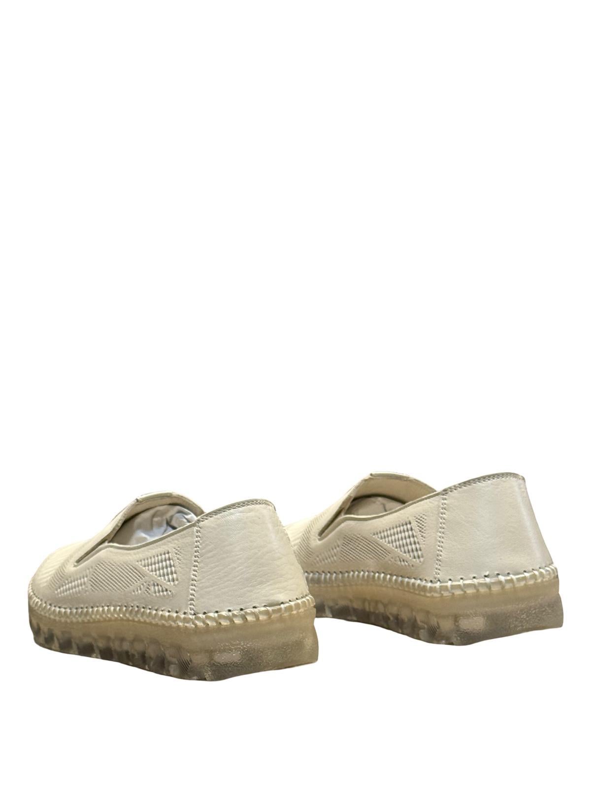 Yalınayak Bty2028007-4 Hakiki Deri Kadın Comfort Taban Casual Ayakkabı Ekru