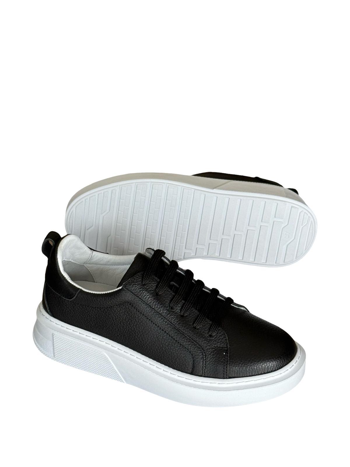 Yalınayak Bty202M01  Hakiki Deri Sneaker Kadın Ayakkabı Siyah