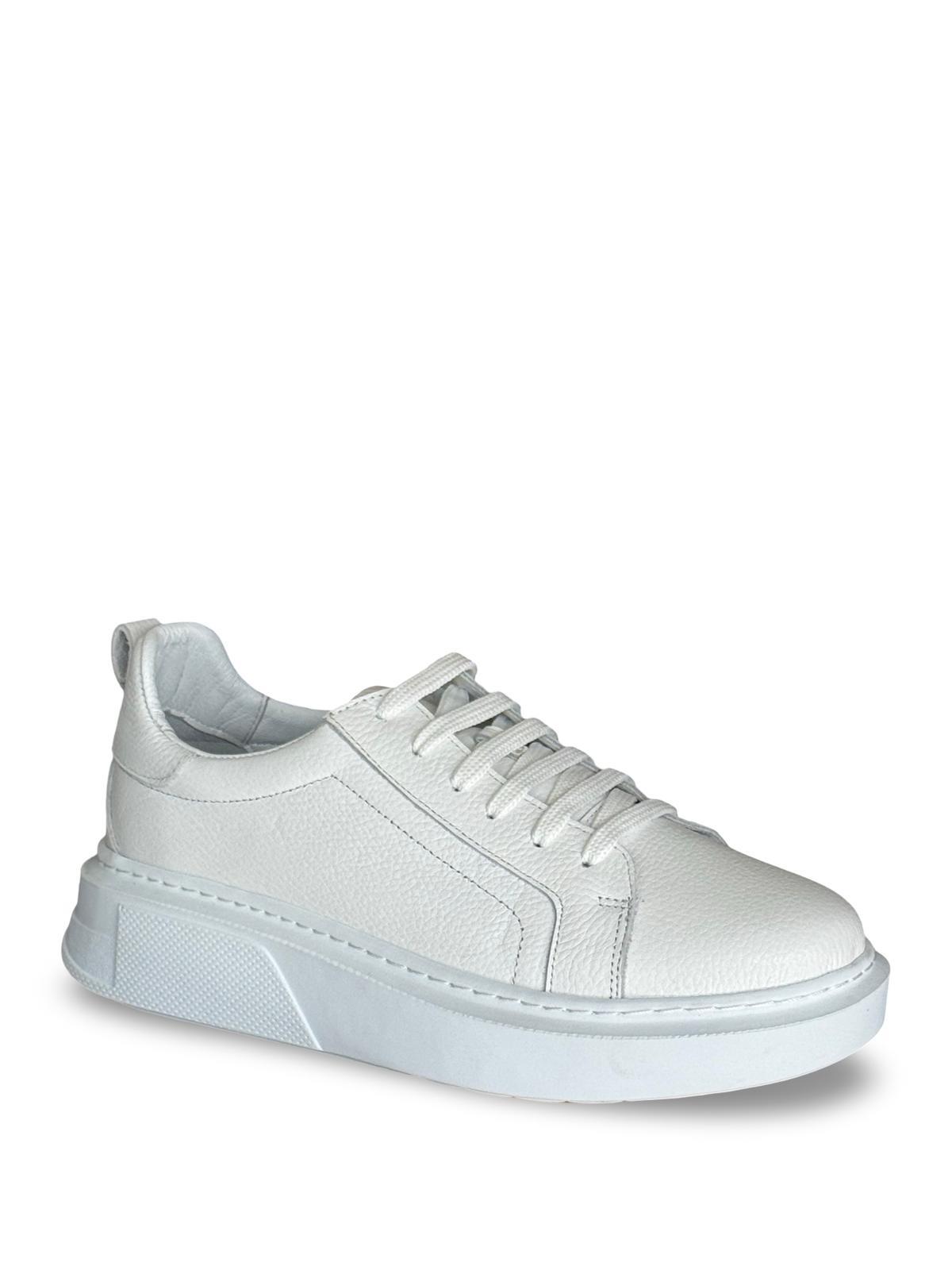 Yalınayak Bty202M01  Hakiki Deri Sneaker Kadın Ayakkabı Beyaz