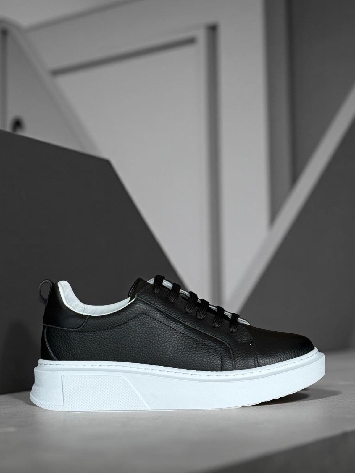Yalınayak Bty202M01  Hakiki Deri Sneaker Kadın Ayakkabı Siyah