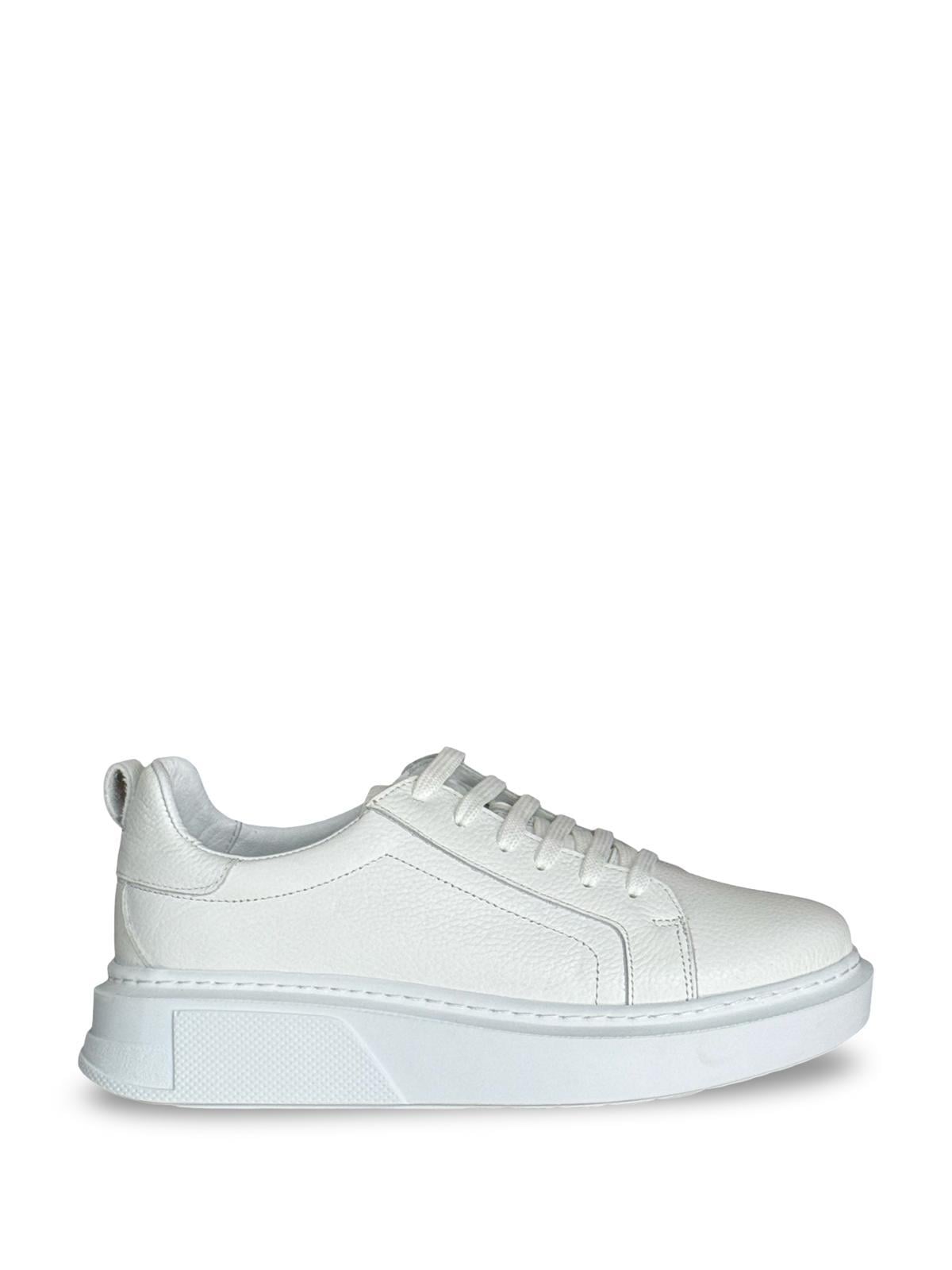 Yalınayak Bty202M01  Hakiki Deri Sneaker Kadın Ayakkabı Beyaz