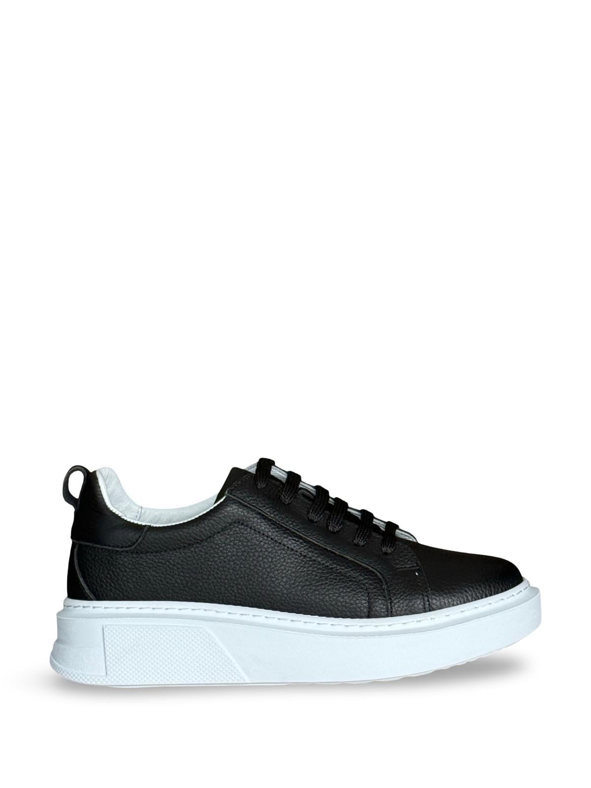 Yalınayak Bty202M01  Hakiki Deri Sneaker Kadın Ayakkabı Siyah