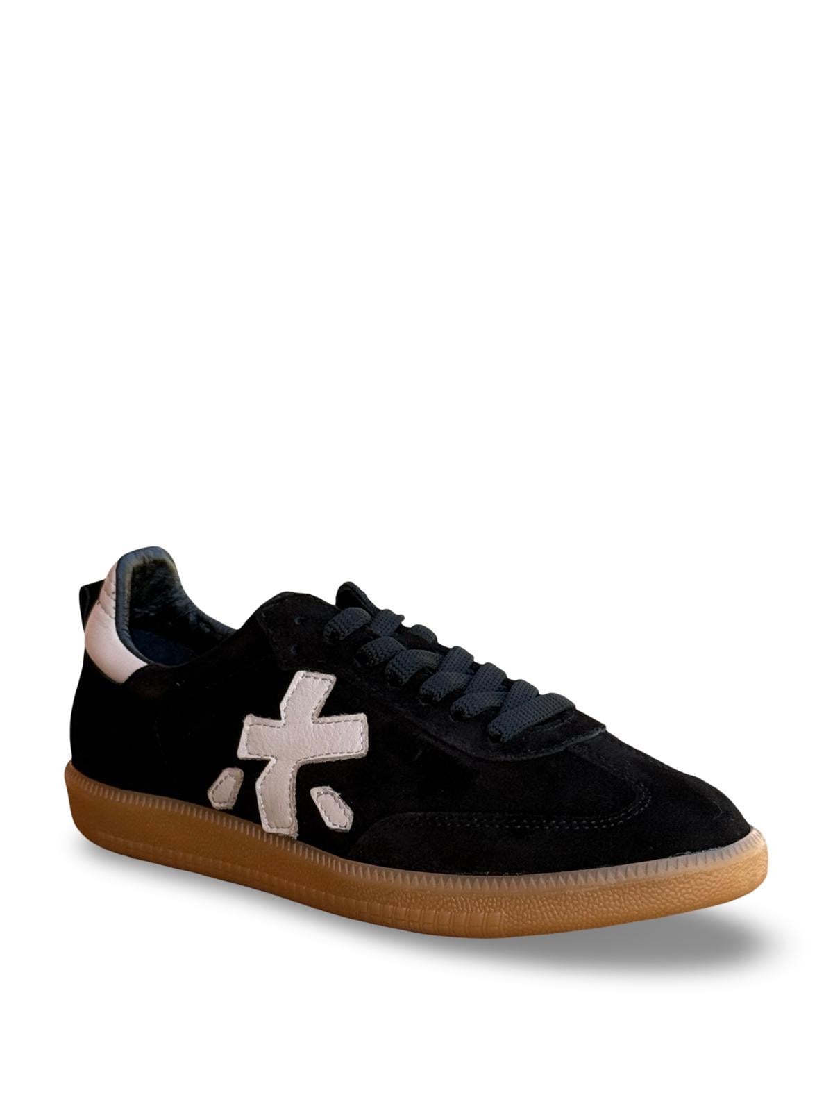 Yalınayak Bty2486969 Hakiki Süet Deri Kadın Spor Sneaker Siyah Süet