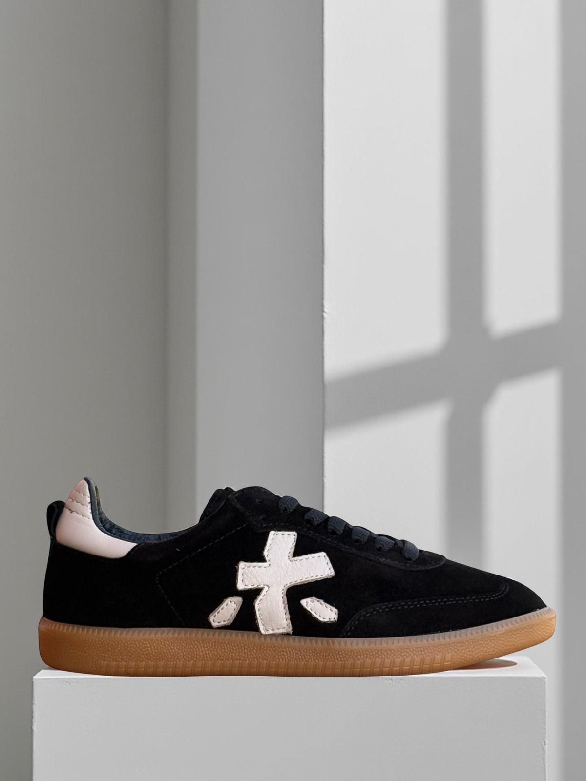 Yalınayak Bty2486969 Hakiki Süet Deri Kadın Spor Sneaker Siyah Süet