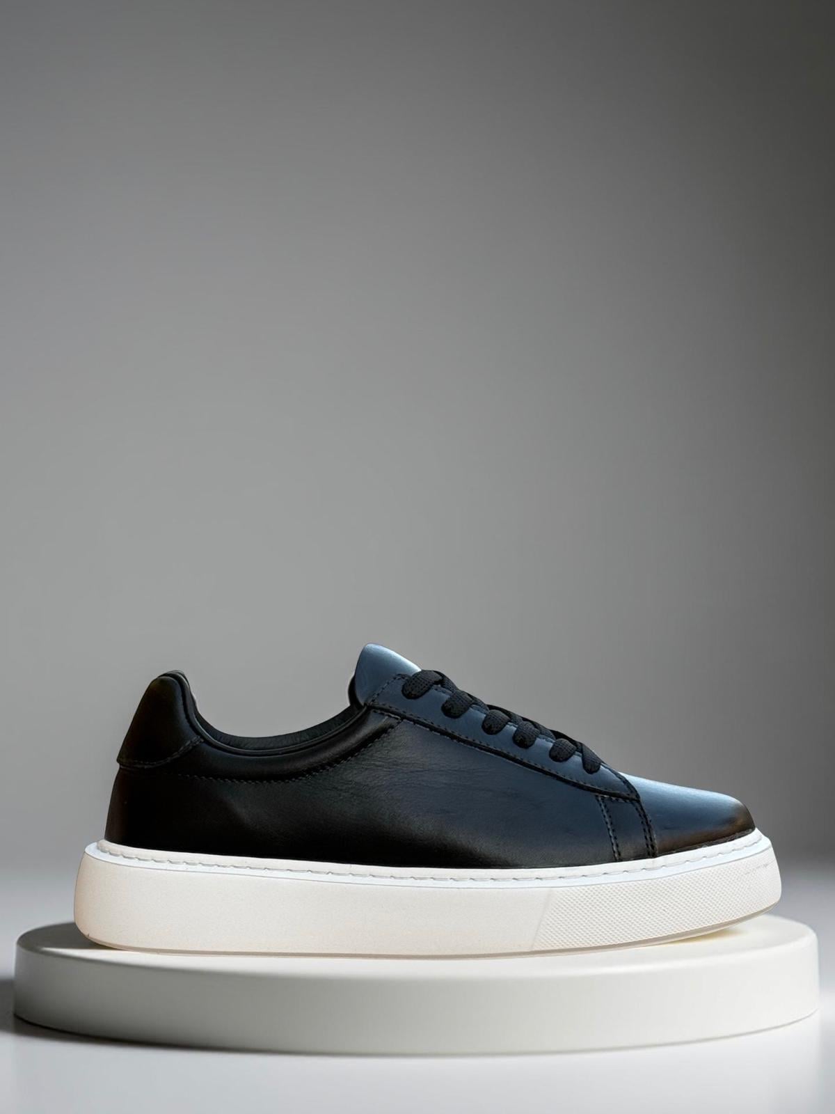 Yalınayak Bty249901 Hakiki Deri Unisex Casual Siyah