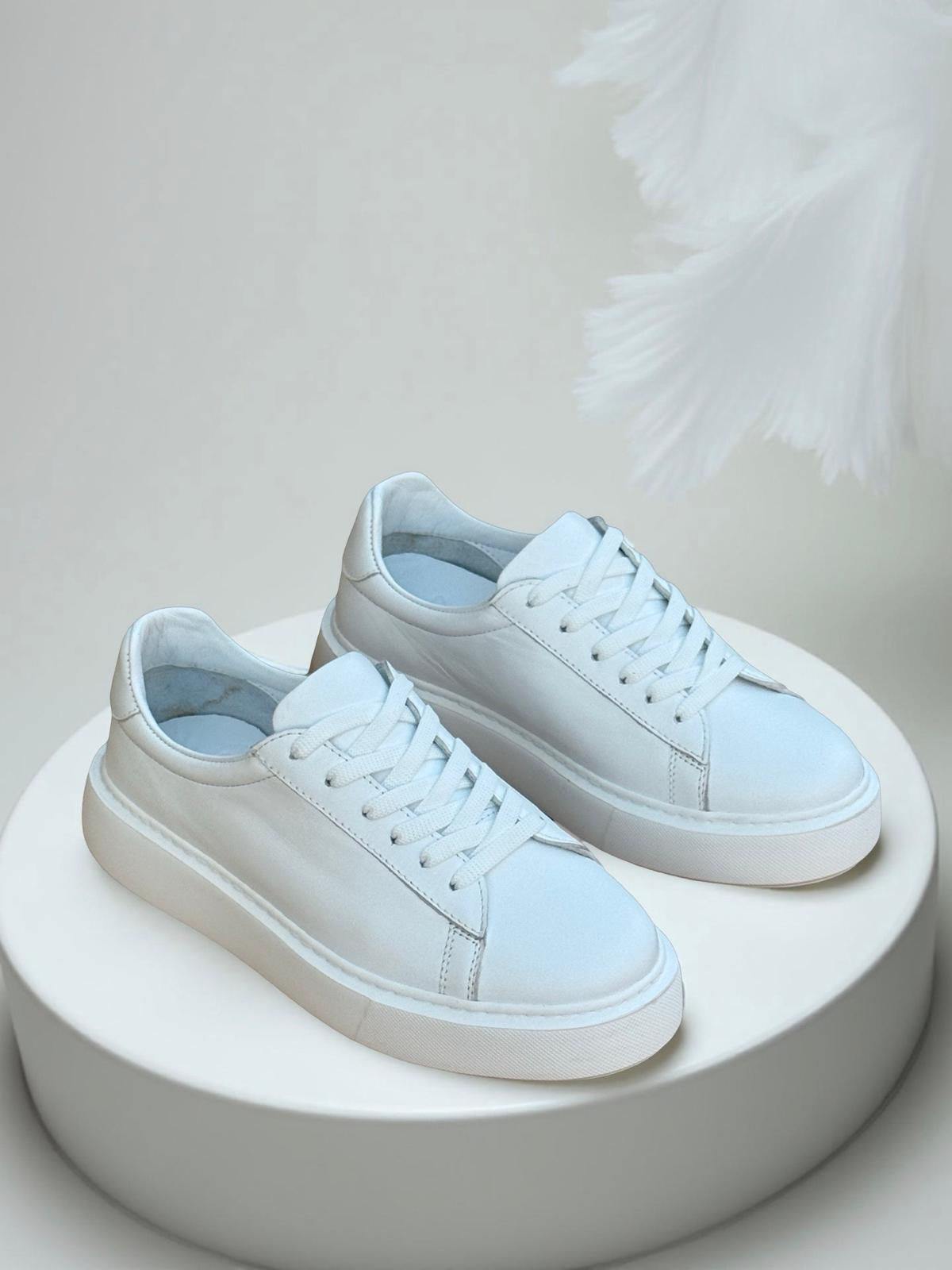 Yalınayak Bty249901 Hakiki Deri Unisex Casual Beyaz