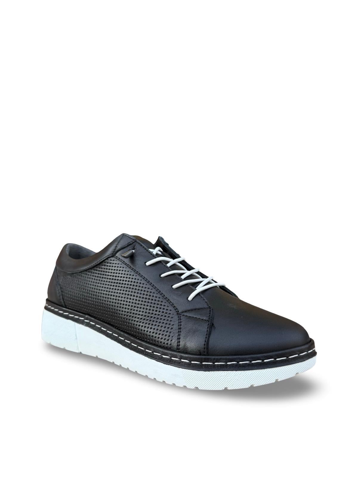 Yalınayak Bty5277 Hakiki Deri Kadın Sneaker Siyah