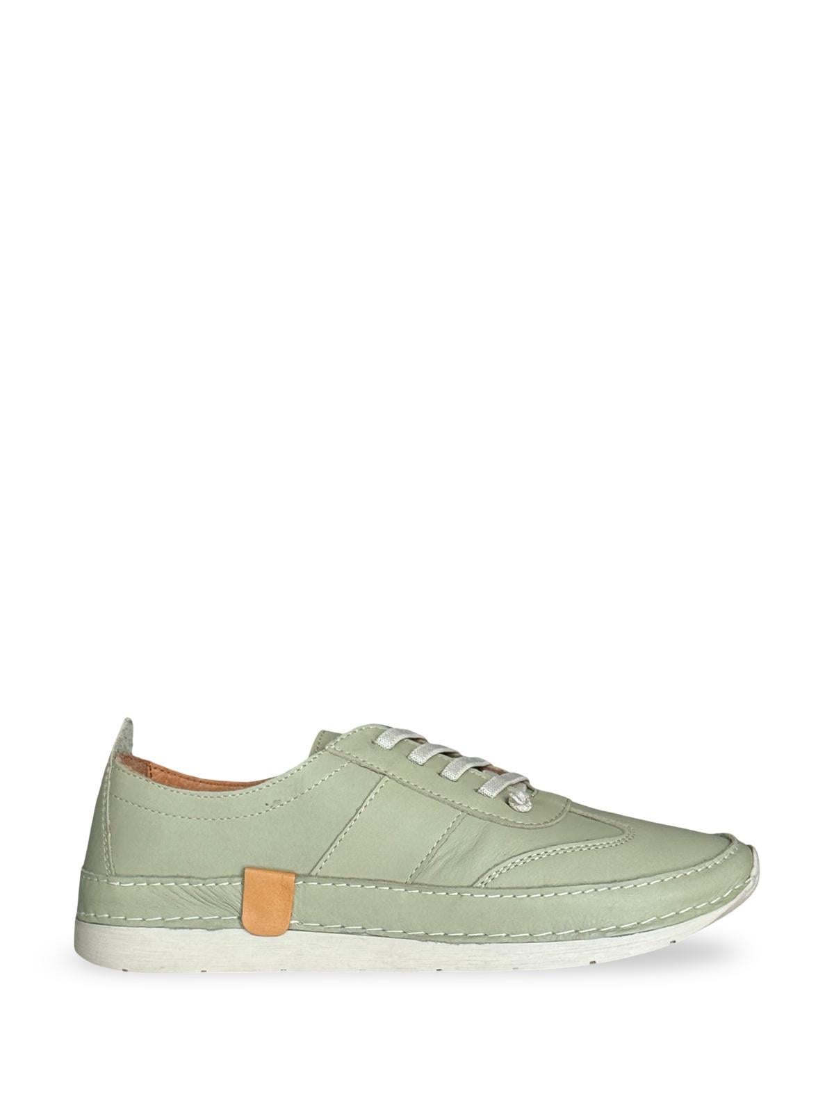 Yalınayak Bty6725060  Hakiki Deri Sneaker Kadın Ayakkabı Haki