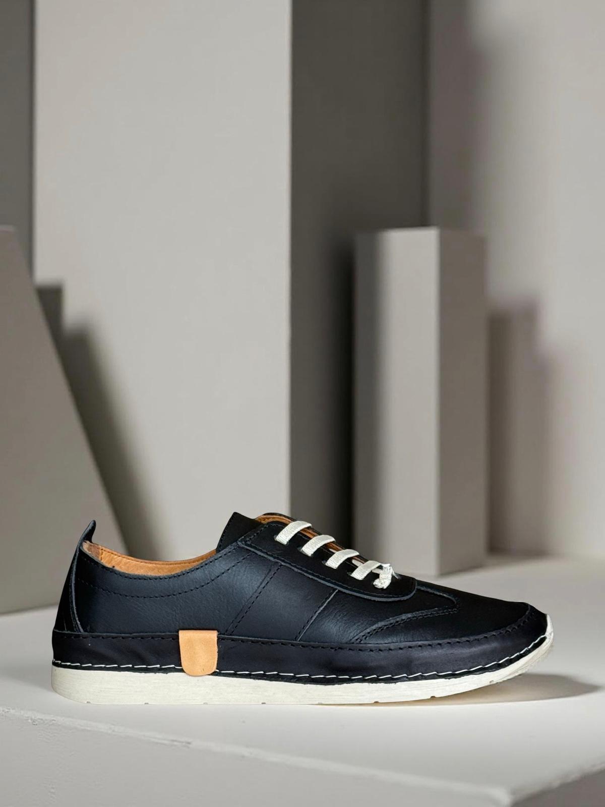 Yalınayak Bty6725060  Hakiki Deri Sneaker Kadın Ayakkabı Siyah