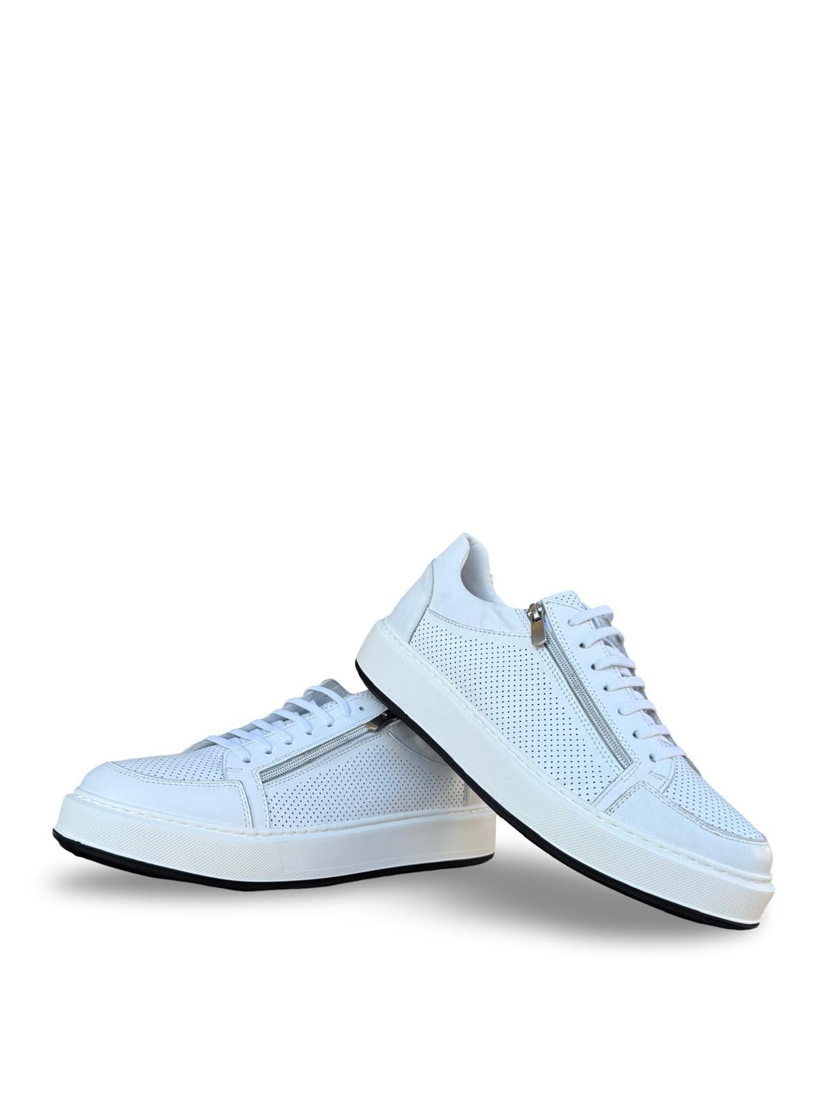 Yalınayak Chs2903L Hakiki Deri Eva Taban Erkek Sneaker Beyaz
