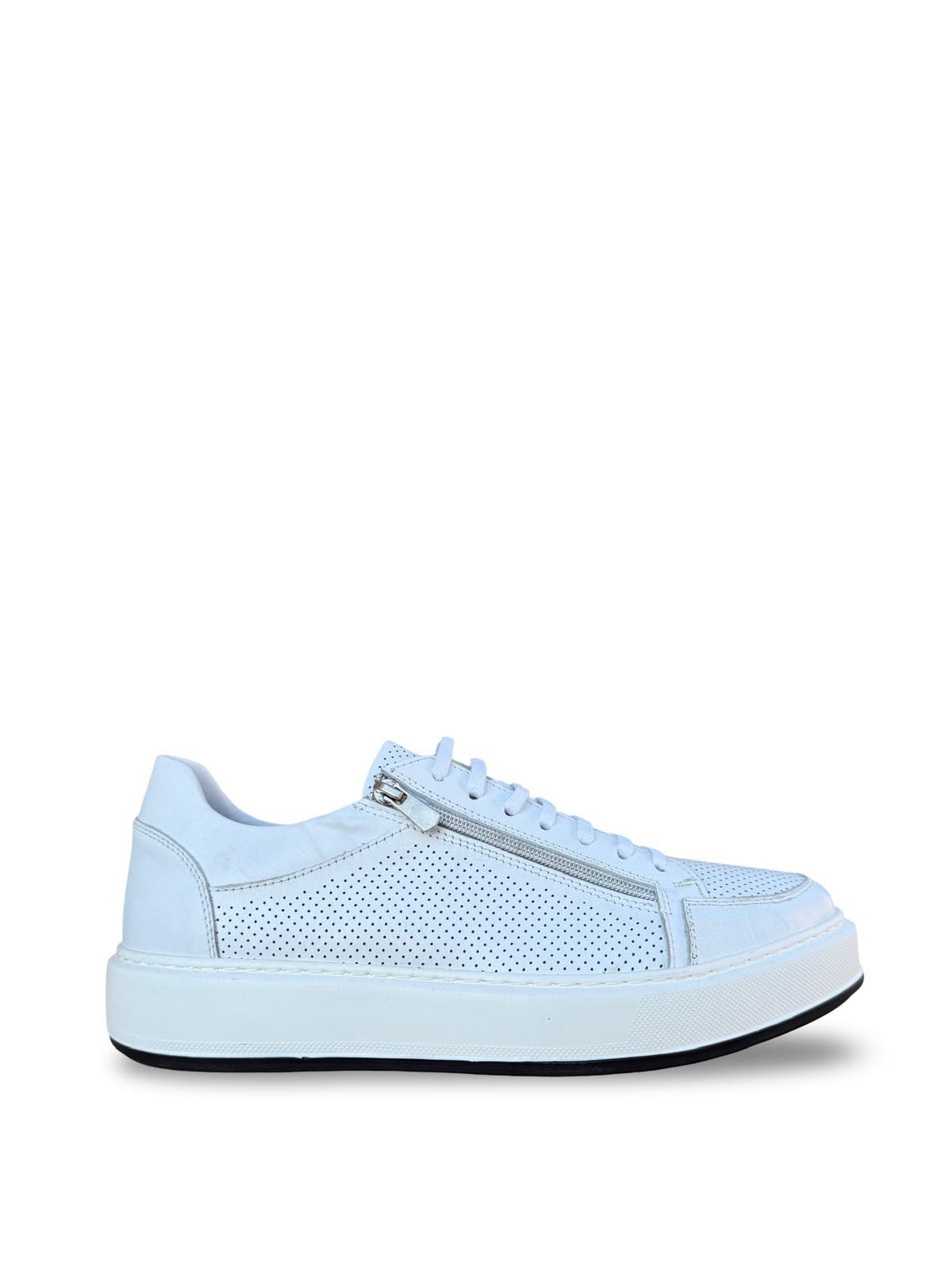 Yalınayak Chs2903L Hakiki Deri Eva Taban Erkek Sneaker Beyaz
