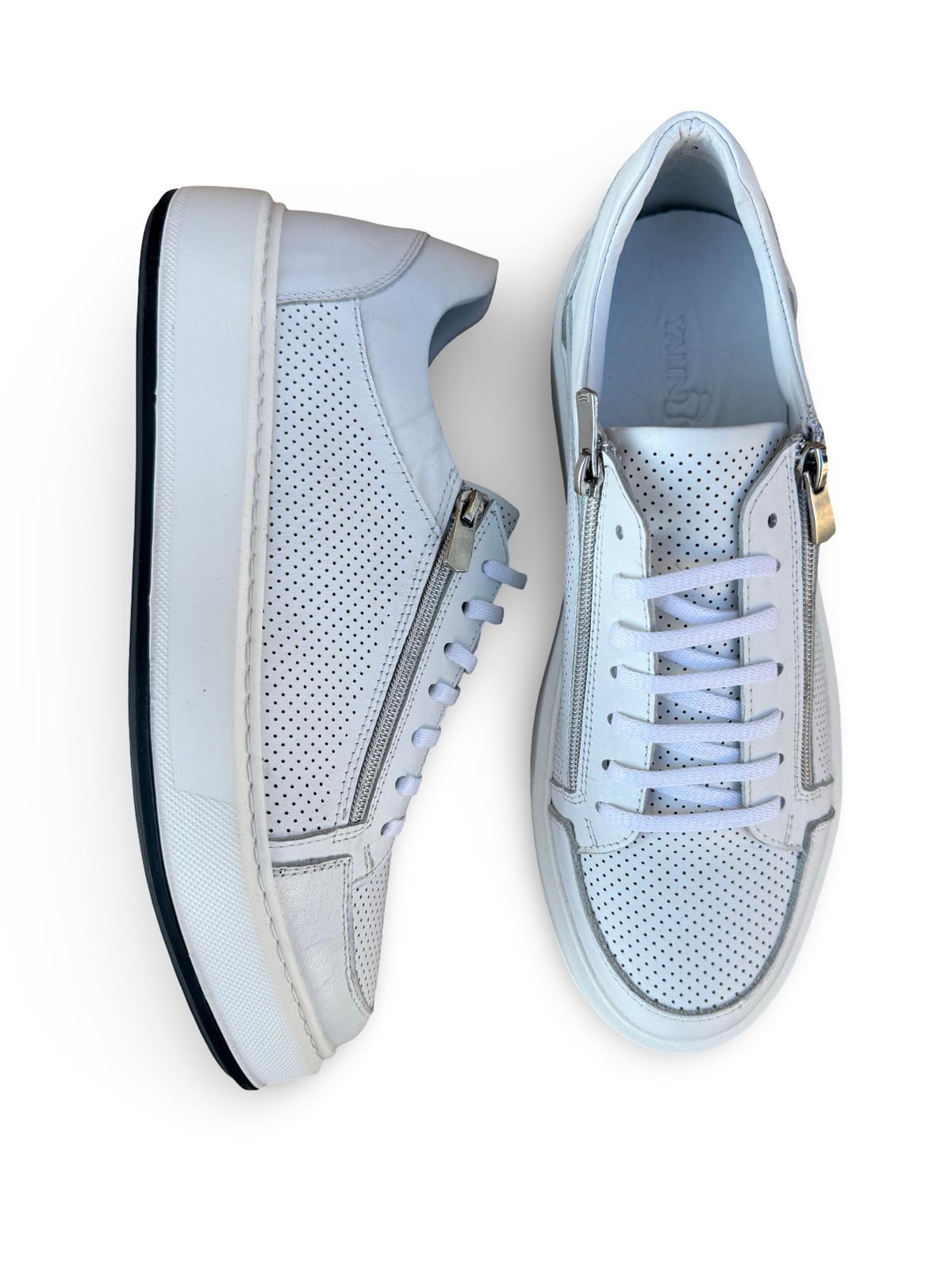 Yalınayak Chs2903L Hakiki Deri Eva Taban Erkek Sneaker Beyaz