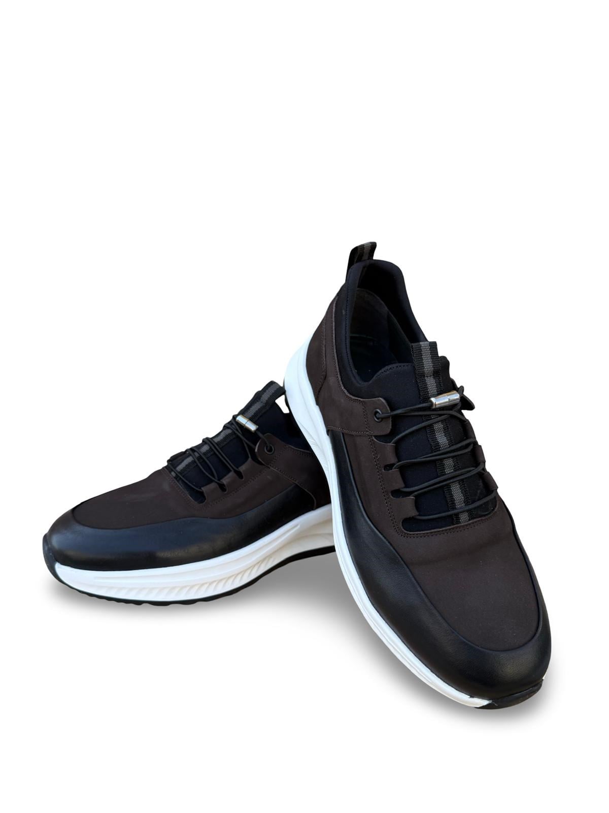 Yalınayak F3297 Hakiki Deri Eva Taban Erkek Sneaker Kahve Nubuk