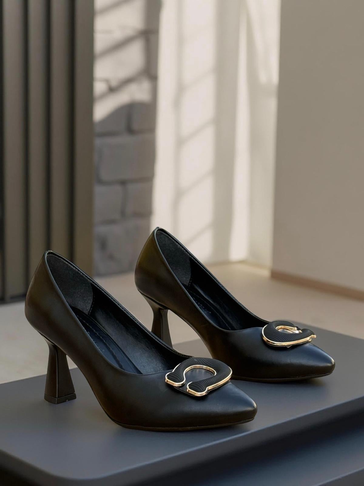 Yalınayak Lpy1180  Tokalı Kadın Stiletto Siyah