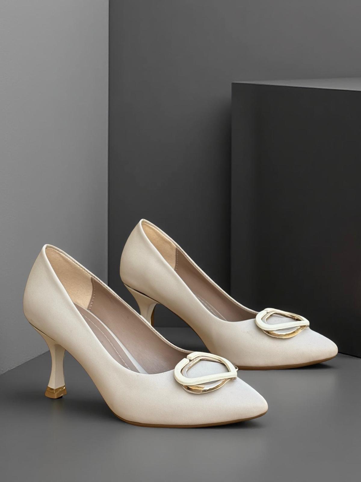 Yalınayak Lpy1195  Tokalı Kadın Stiletto Bej