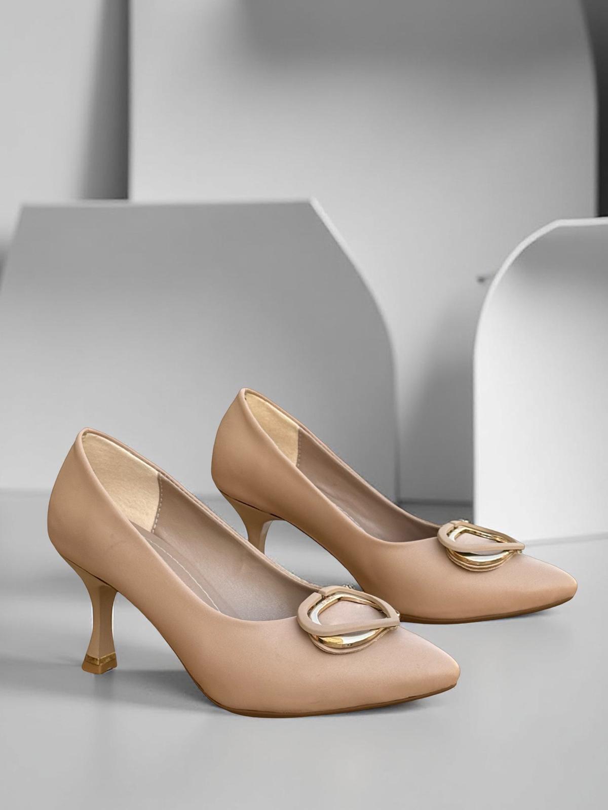 Yalınayak Lpy1195  Tokalı Kadın Stiletto Nut