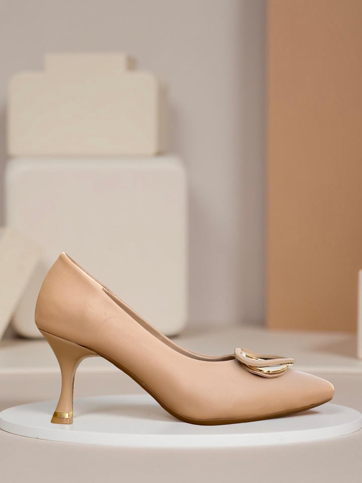 Yalınayak Lpy1195  Tokalı Kadın Stiletto Nut