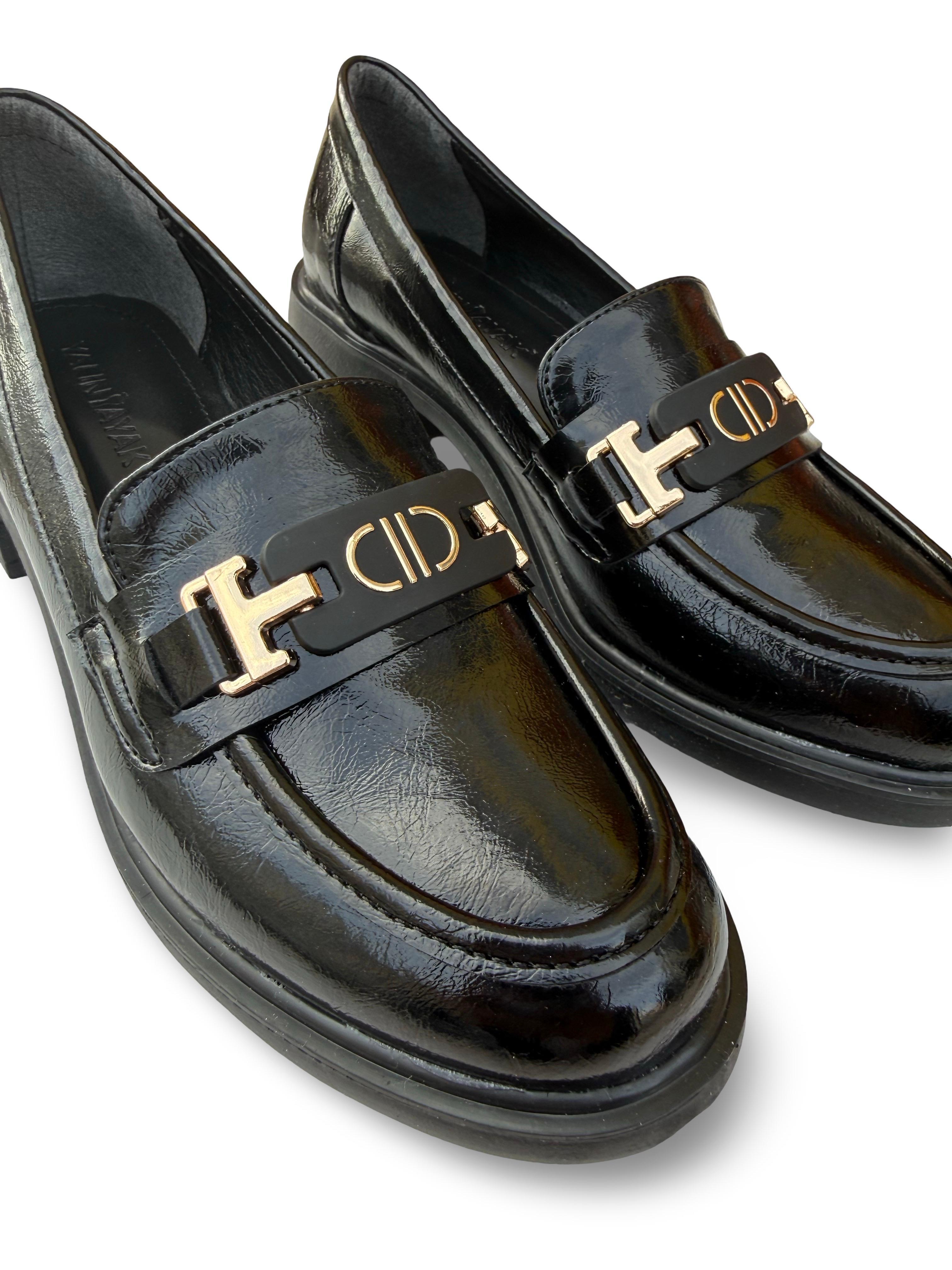 Yalınayak Lpy1261 Rugan Kadın Loafer & Babet Siyah Rugan