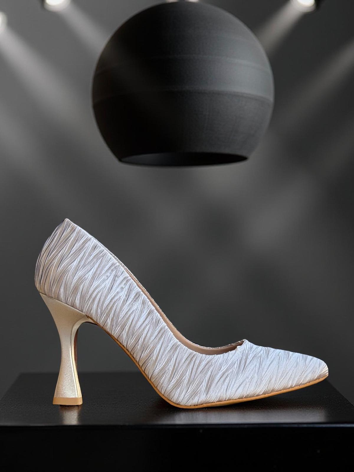Yalınayak Lpy1303 Paraşüt Kumaş Kadın Stiletto Gri