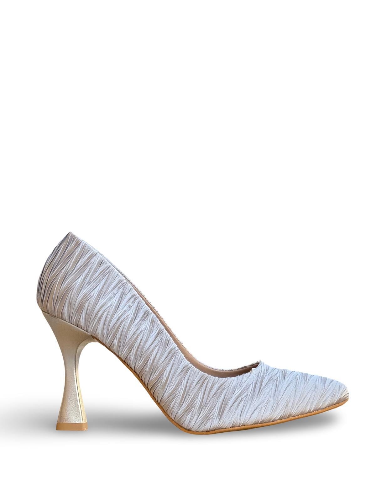 Yalınayak Lpy1303 Paraşüt Kumaş Kadın Stiletto Gri