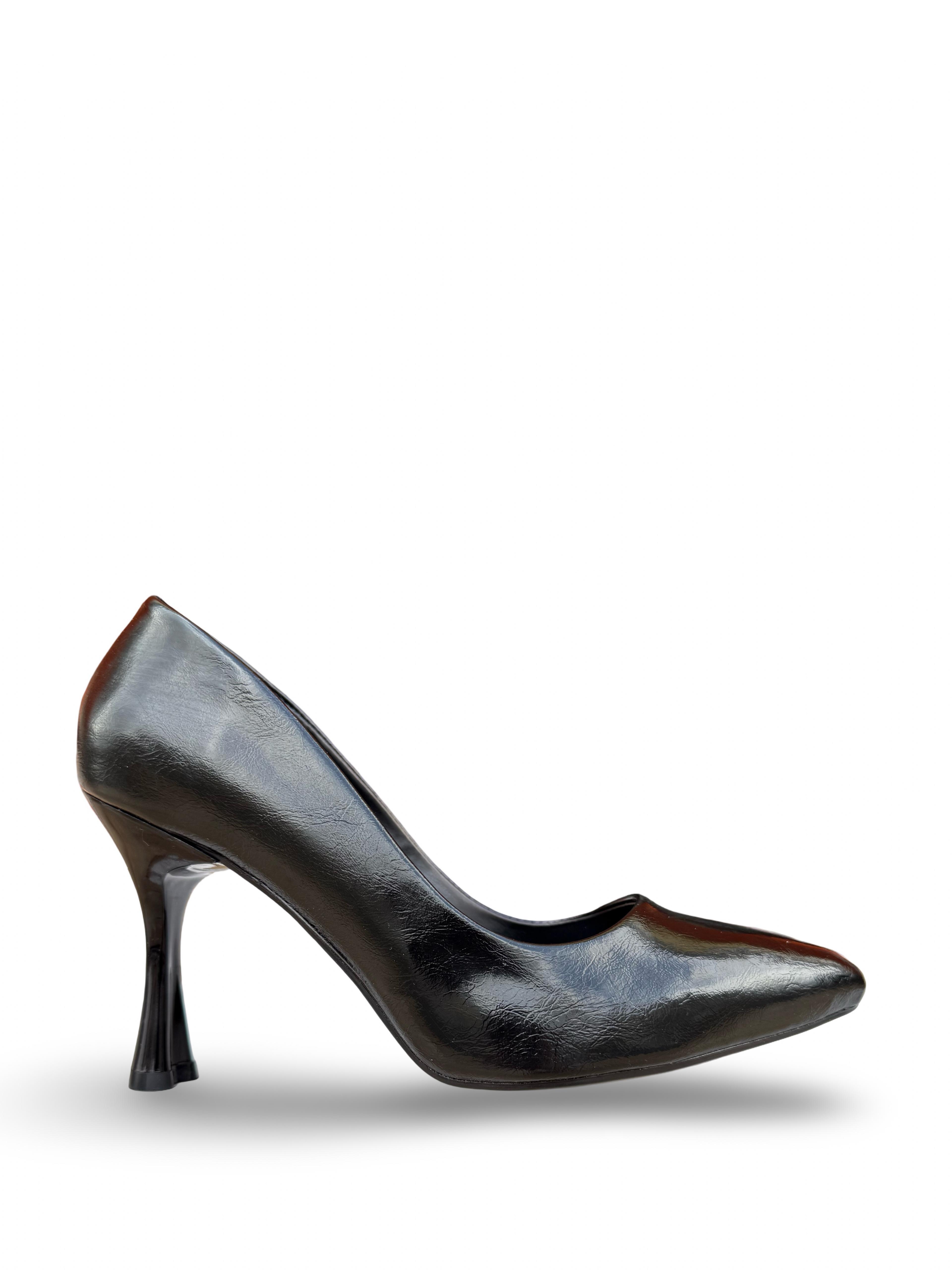 Yalınayak Lpy1305 Kadın Stiletto Siyah Kırışık