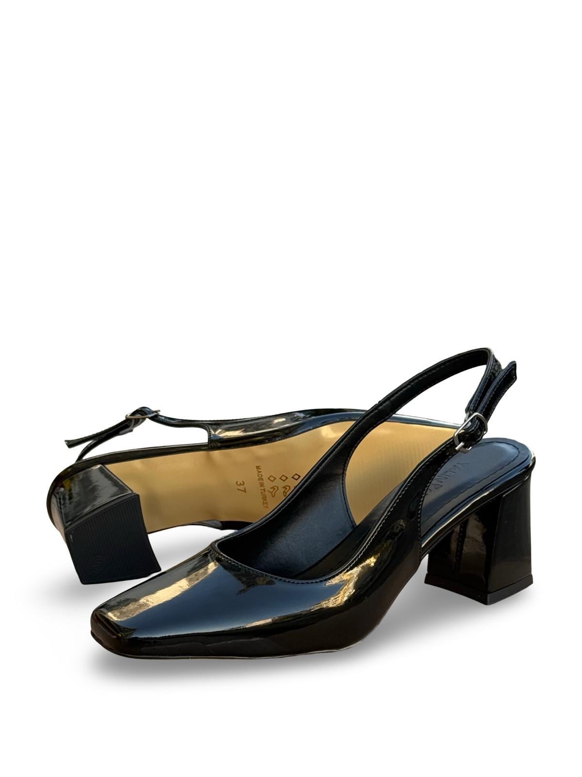 Yalınayak Lpy5510-1 Kadın Topuklu Ayakkabı Siyah Rugan