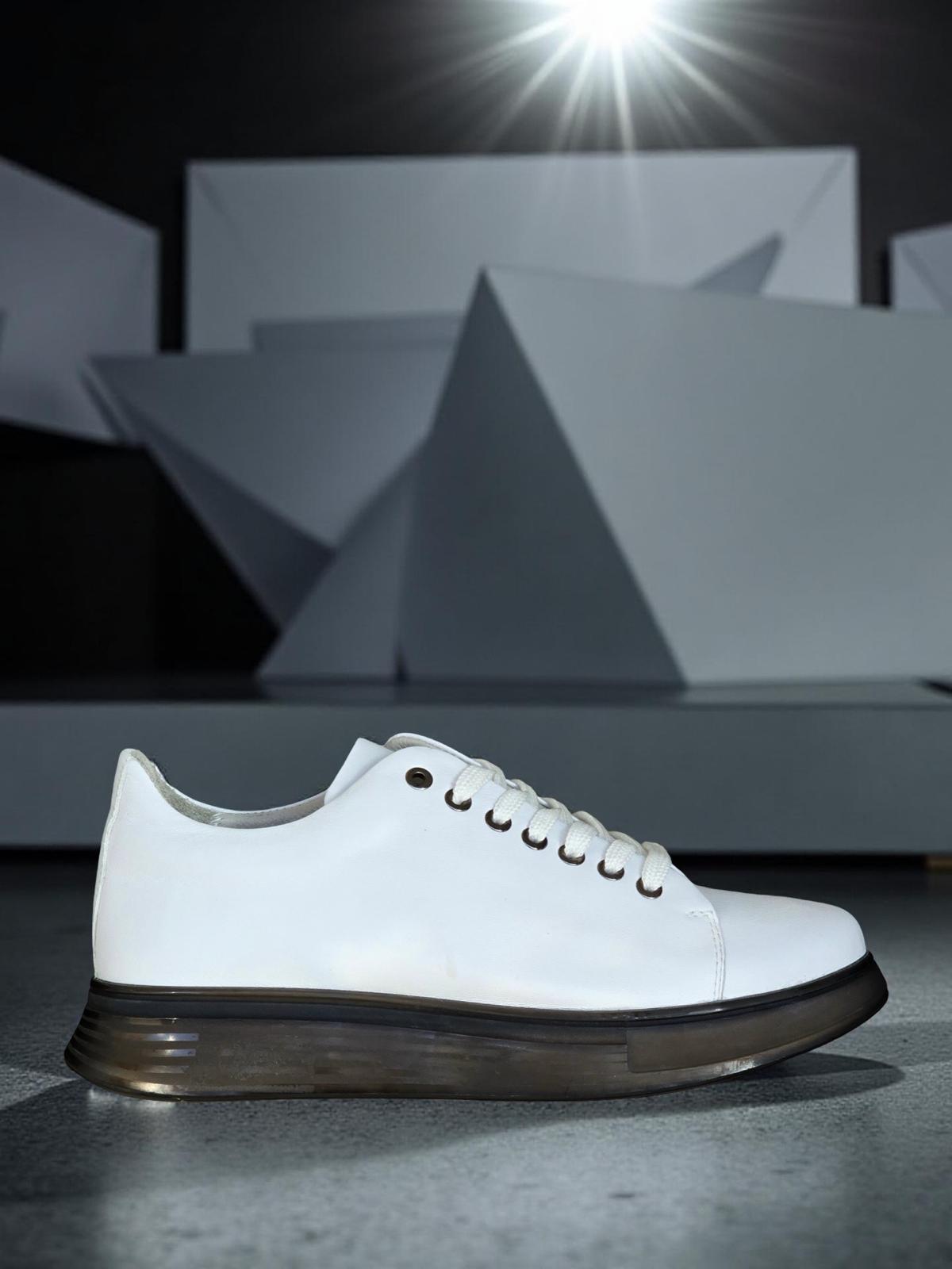 Yalınayak M15275 Hakiki Deri Erkek Sneaker Beyaz