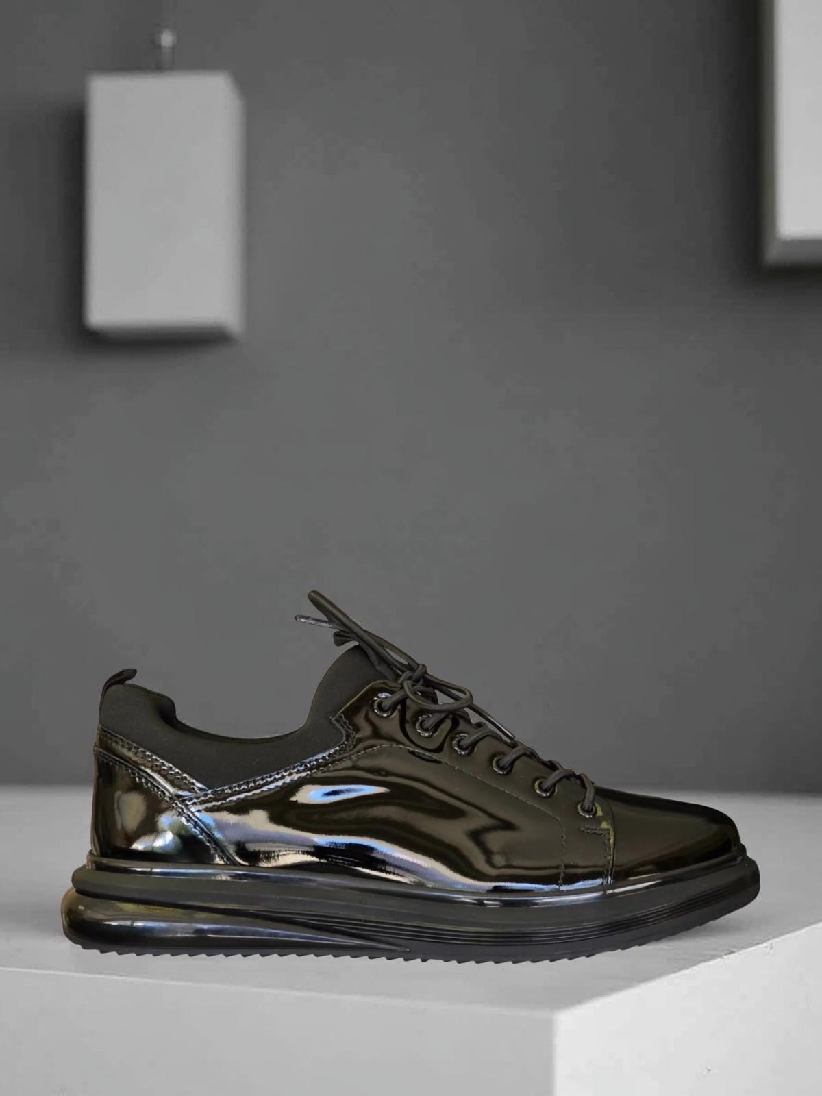 Yalınayak M18366M Hakiki Deri Aır Taban Erkek Benfıca Sneakers & Klasik Siyah Rugan