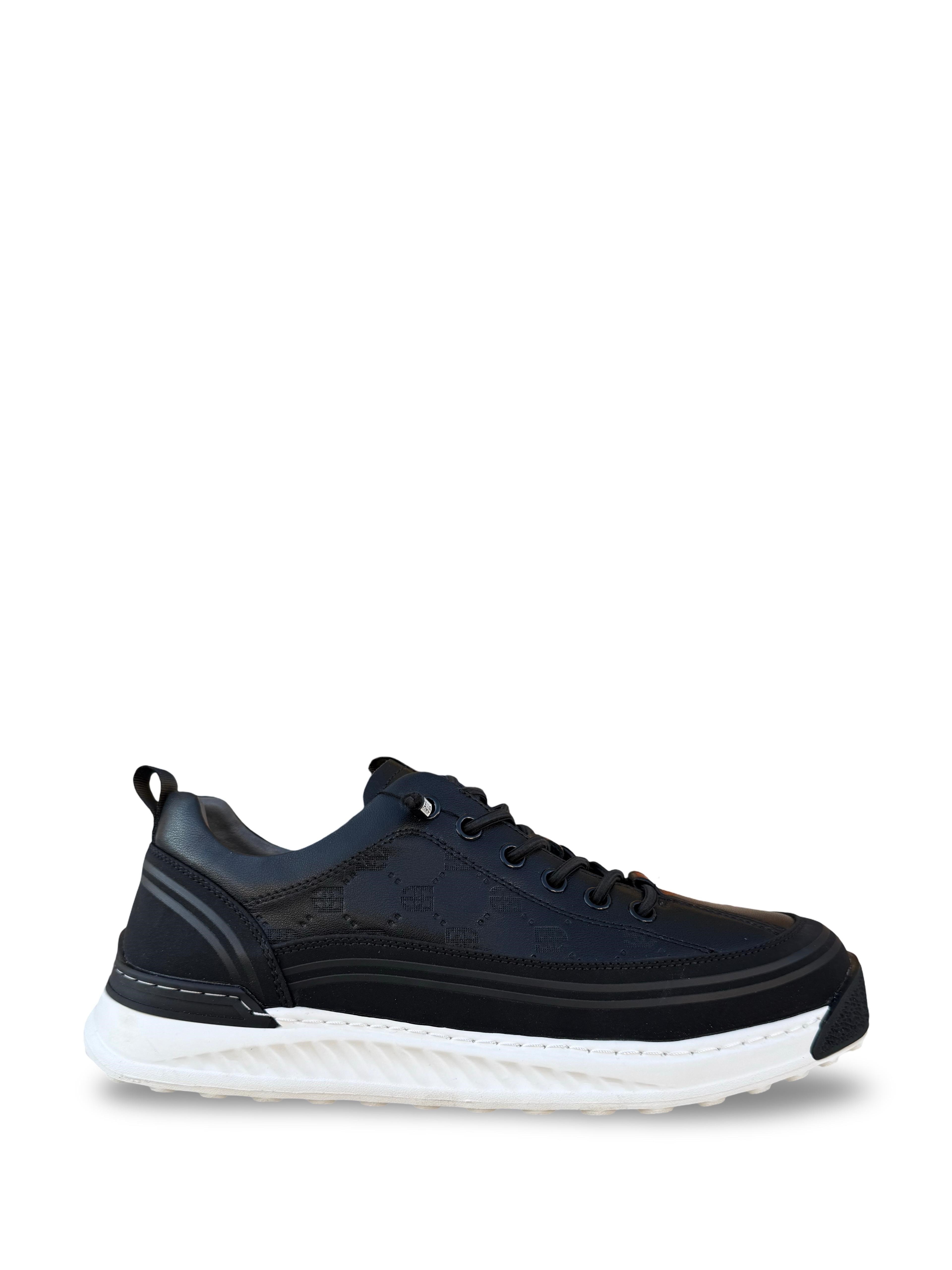 Yalınayak M19075 Hakiki Deri Erkek Sneaker Siyah