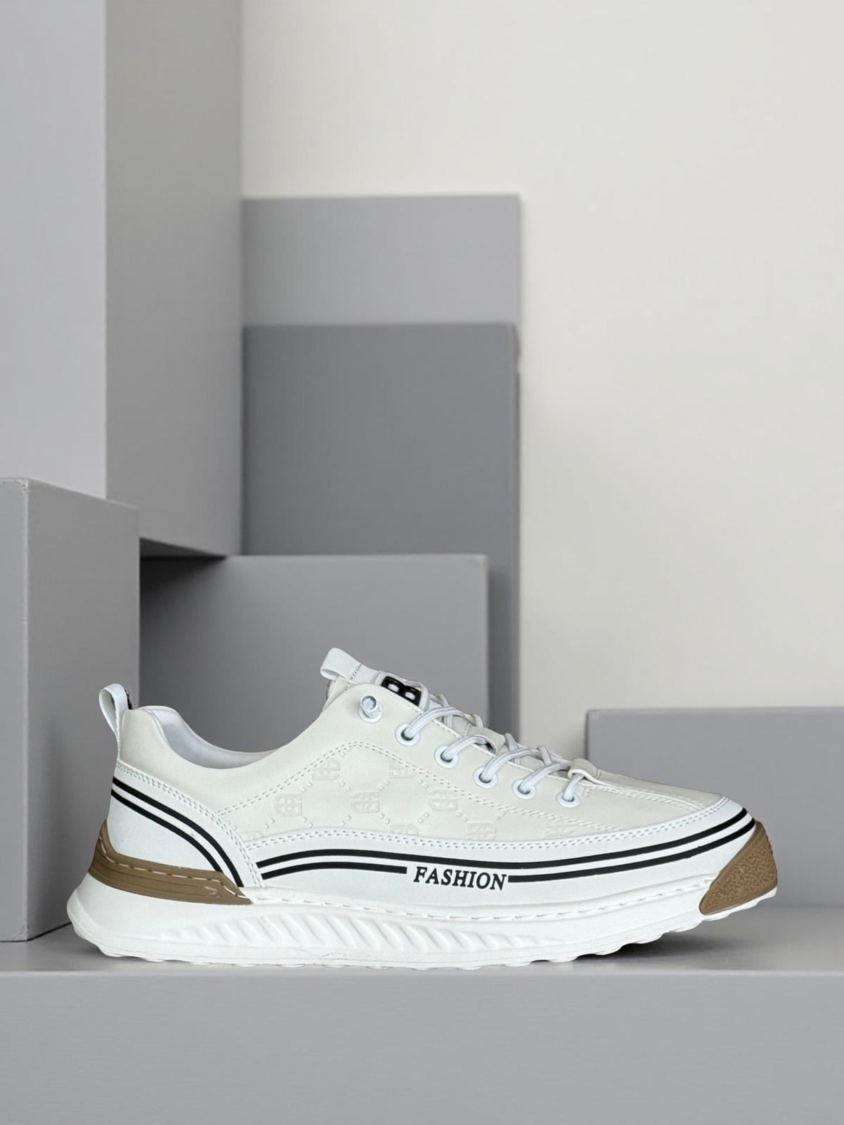 Yalınayak M19075 Hakiki Deri Erkek Sneaker Beyaz