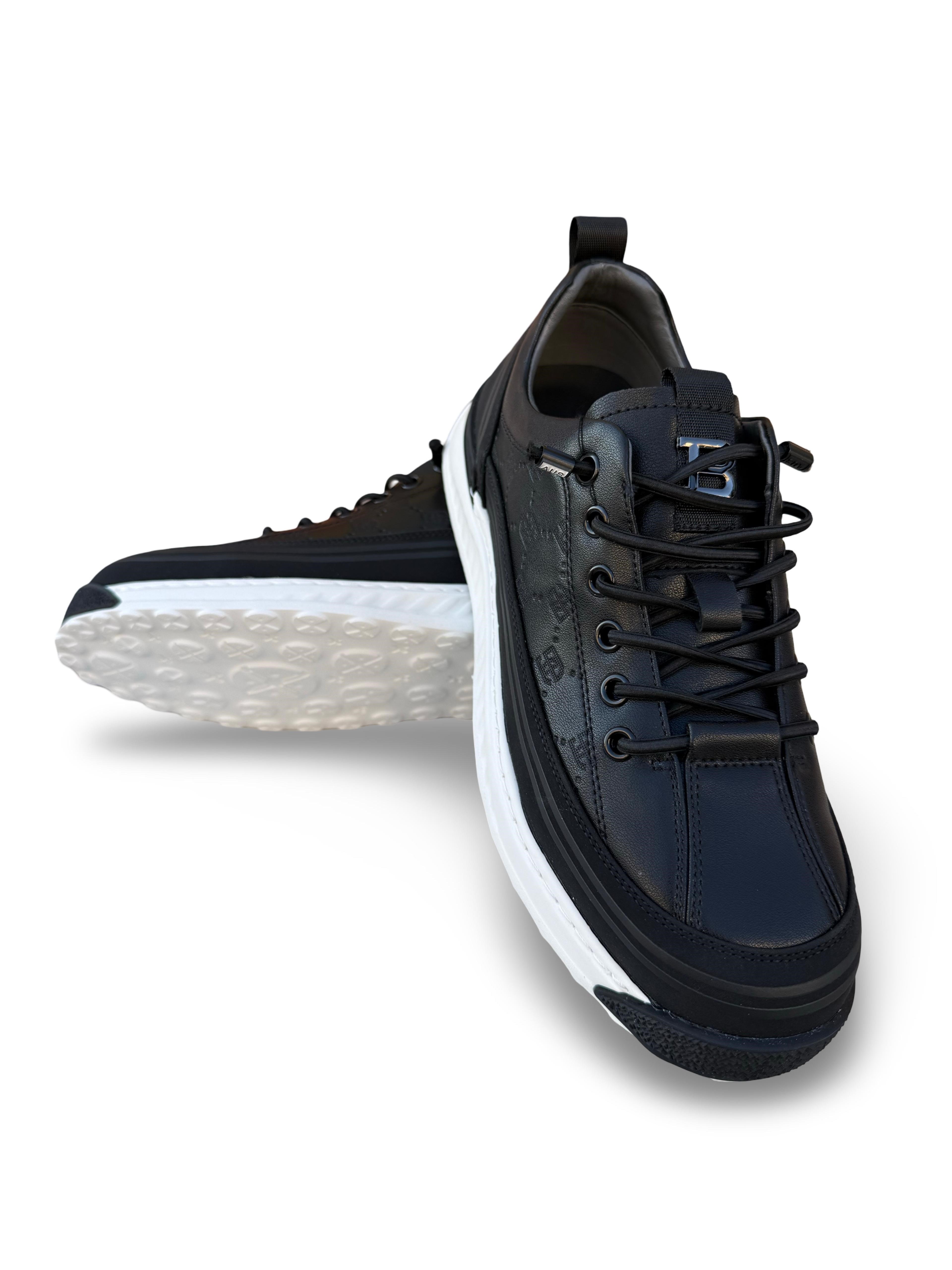 Yalınayak M19075 Hakiki Deri Erkek Sneaker Siyah