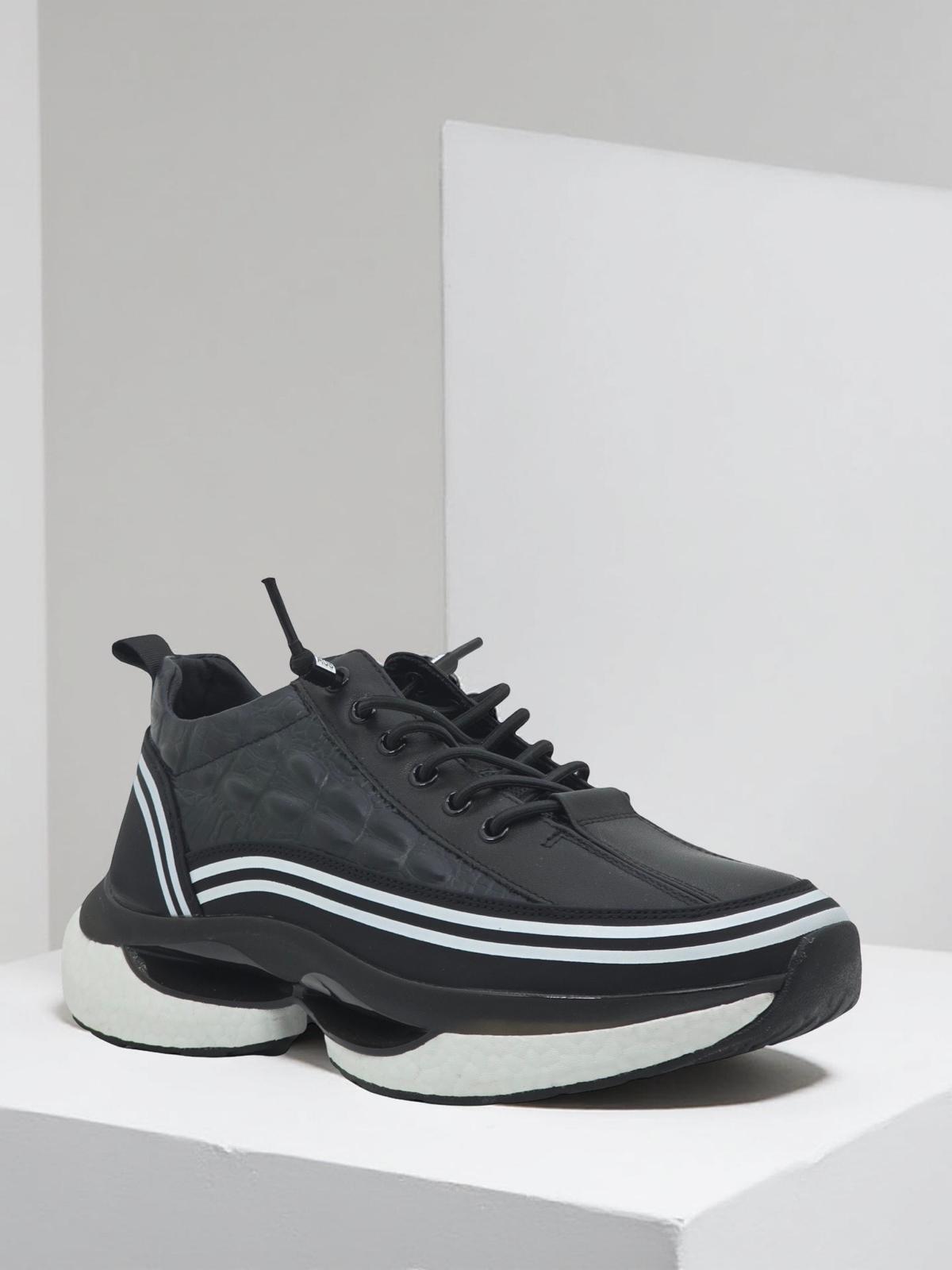 Yalınayak M19248 Hakiki Deri Erkek Sneaker Siyah